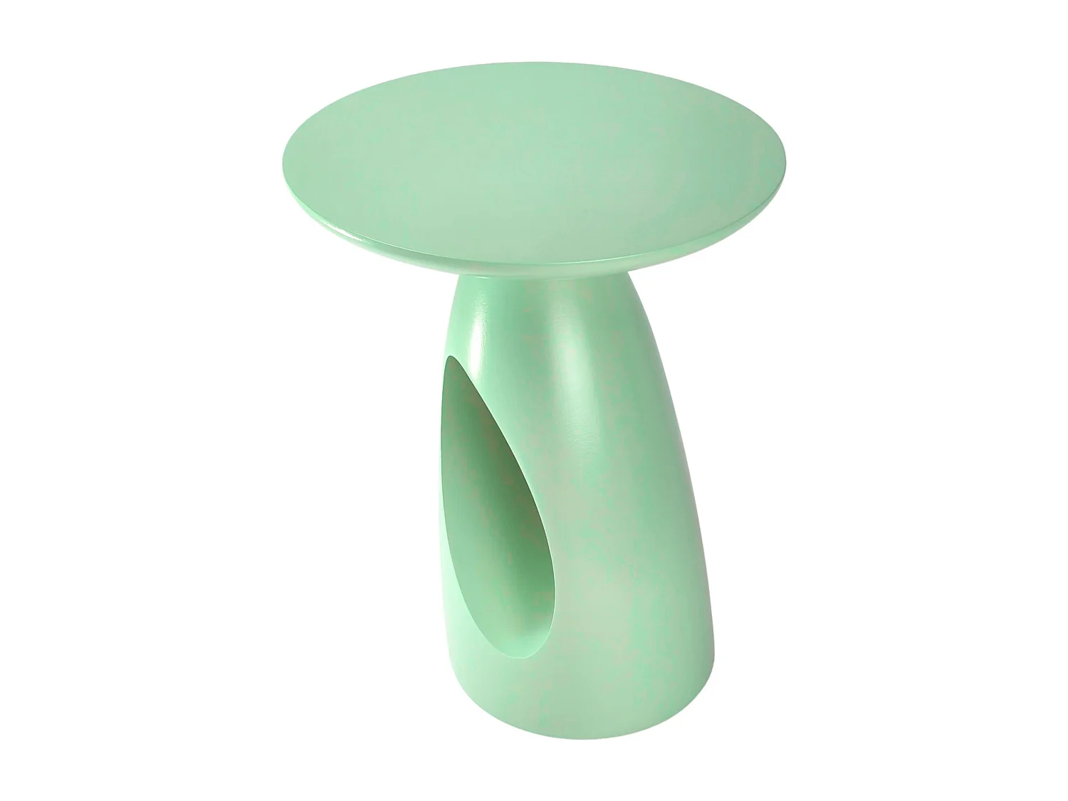 Table d'appoint / Table de nuit en bois de hêtre Kayani Island, hauteur 40 cm / Vert poudré
