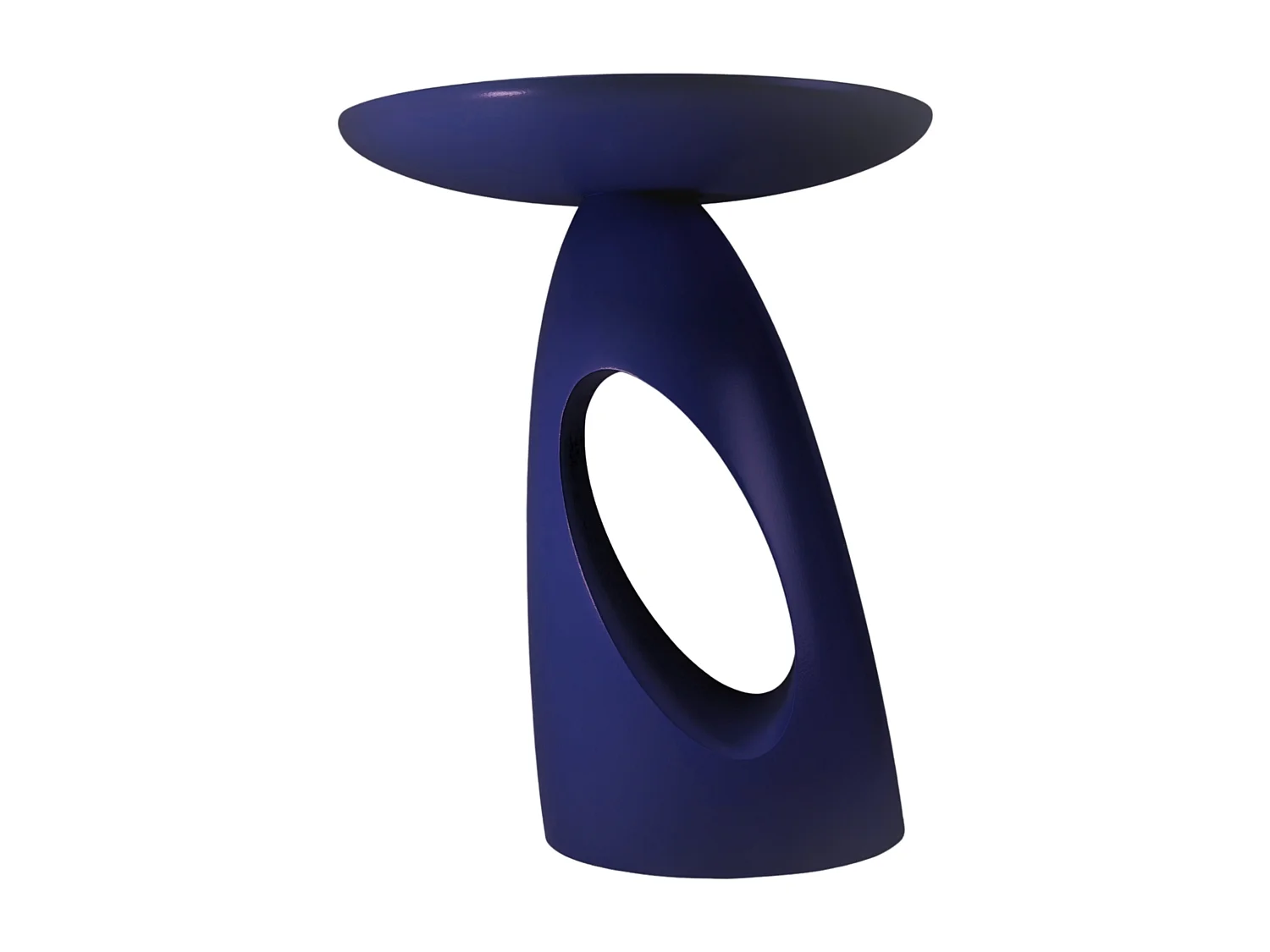 Beistelltisch Island, ovaler tischplatte, buche - lackiert, marineblau