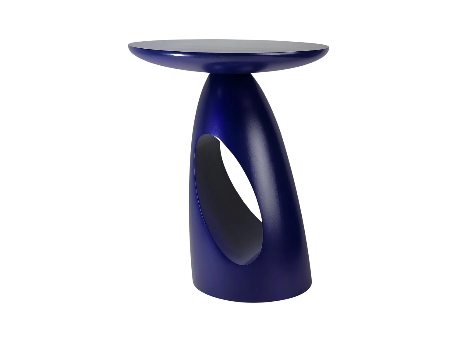 Table d'appoint / Table de nuit en bois de hêtre Kayani Island, hauteur 40 cm / Bleu marine