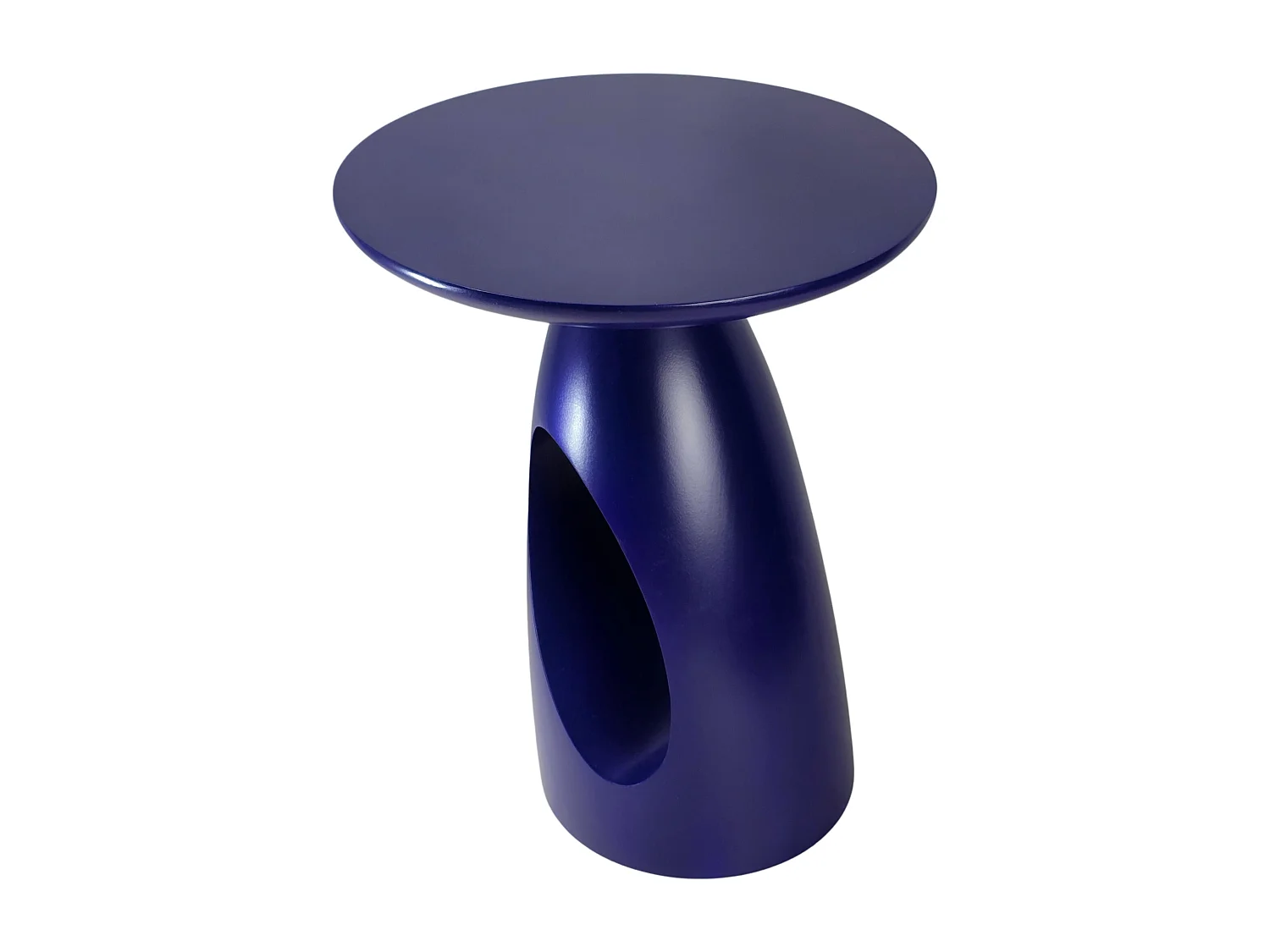Table d'appoint / Table de nuit en bois de hêtre Kayani Island, hauteur 40 cm / Bleu marine