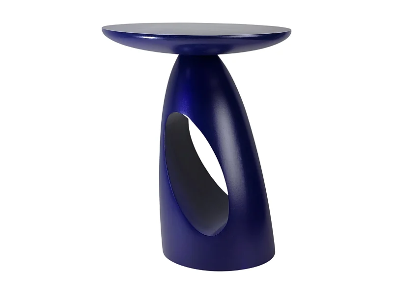 Table d'appoint / Table de nuit en bois de hêtre Kayani Island, hauteur 40 cm / Bleu marine