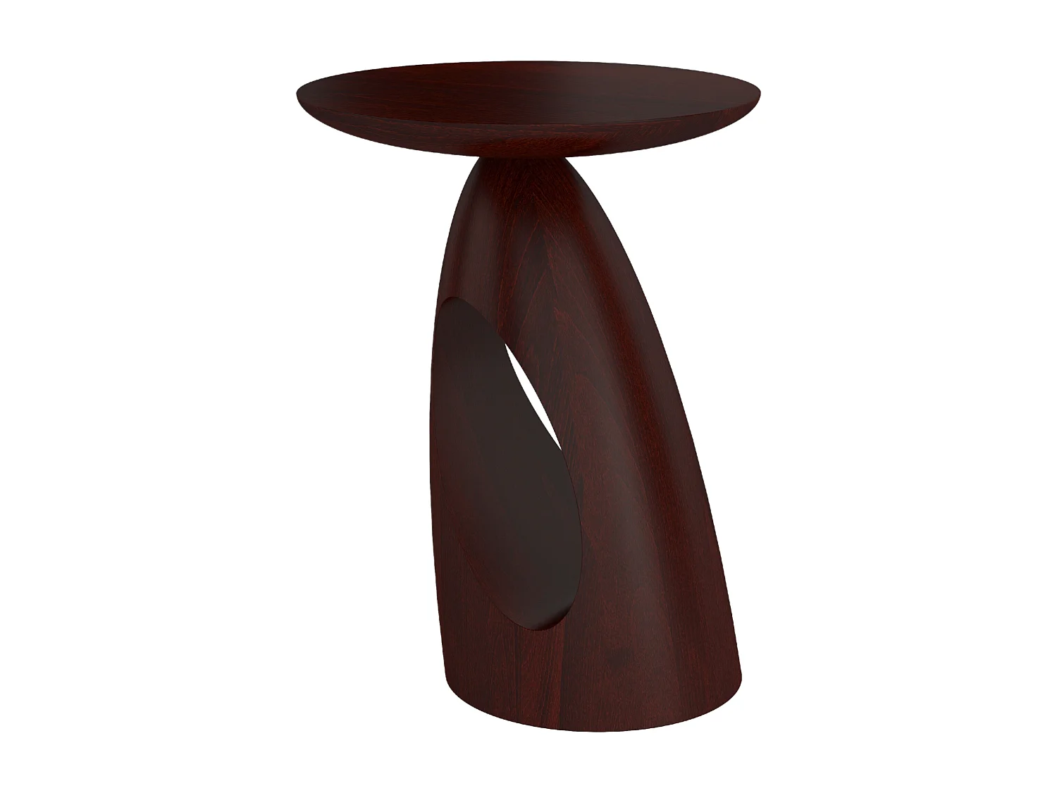 Beistelltisch Island, ovaler tischplatte, buche - lackiert, palisanderfarbe