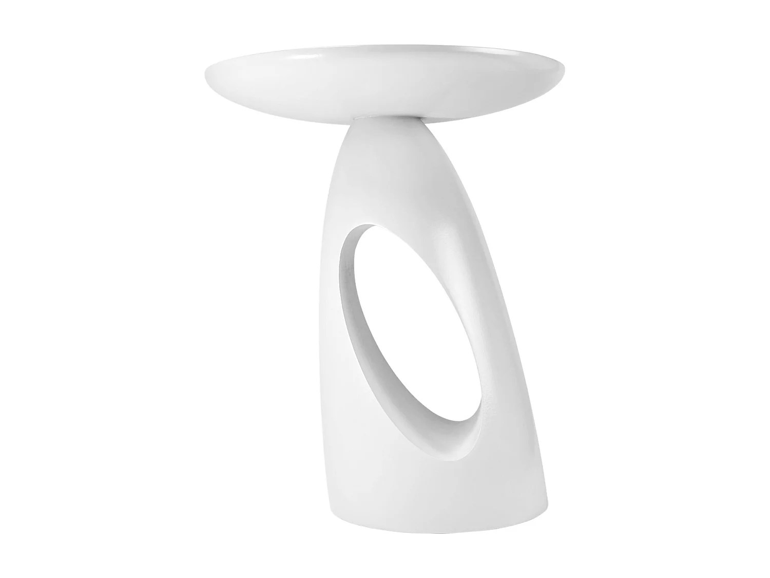 Beistelltisch Island, ovaler tischplatte, buche - lackiert, vollflächiges weiß (ral 9003)