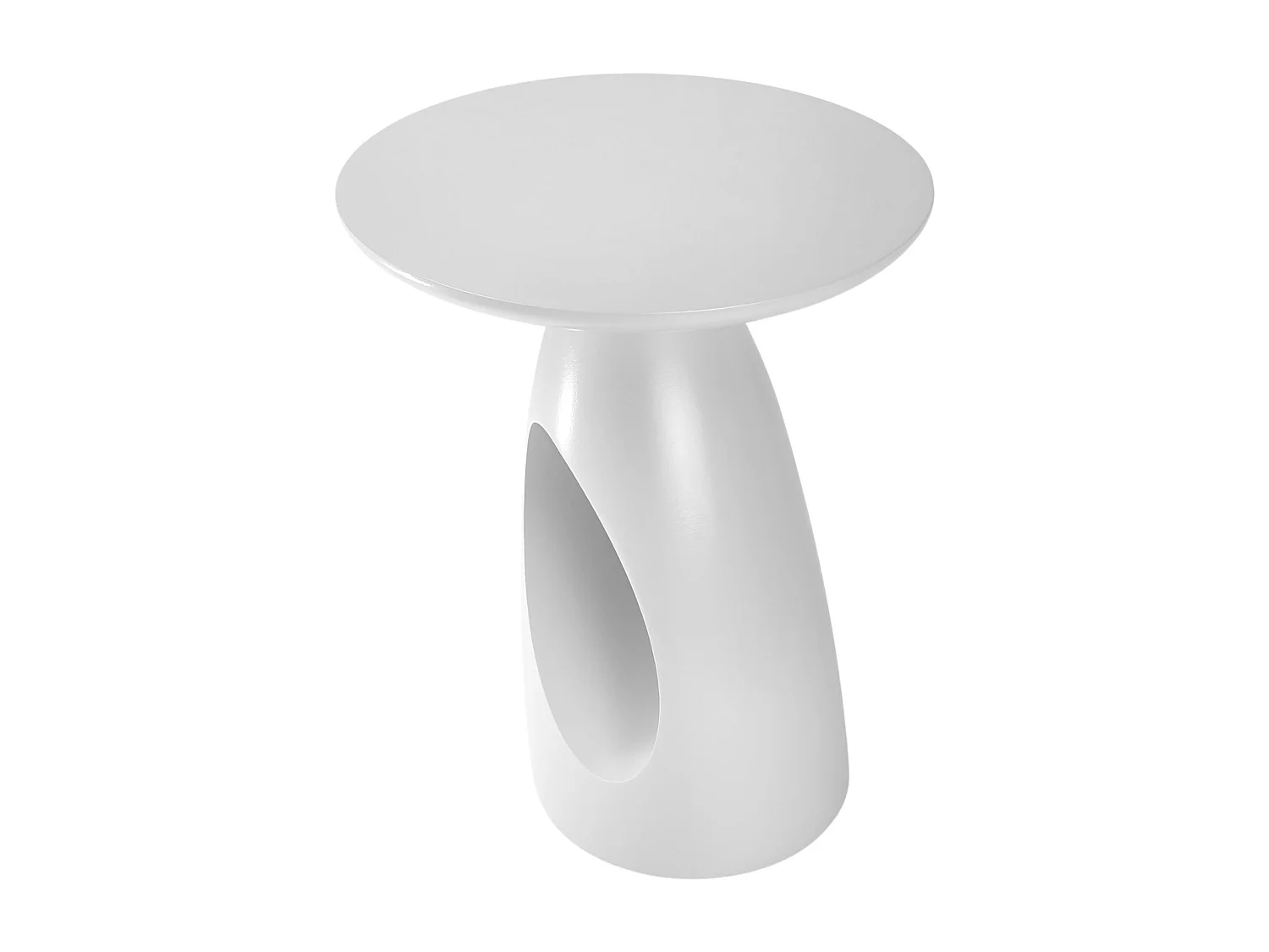 Beistelltisch Island, ovaler tischplatte, buche - lackiert, vollflächiges weiß (ral 9003)