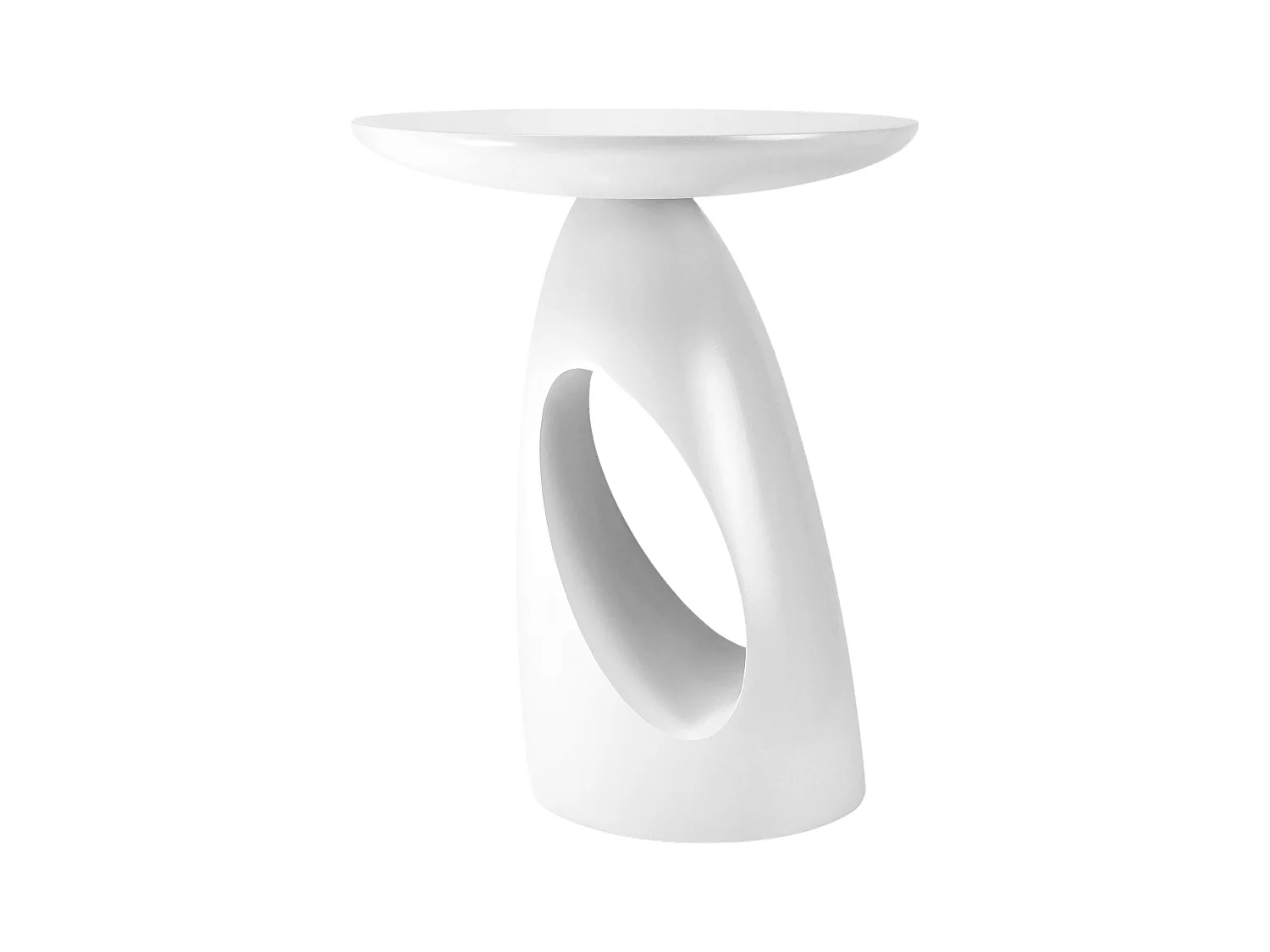 Table d'appoint / Table de nuit en bois de hêtre Kayani Island, hauteur 40 cm / Blanche RAL