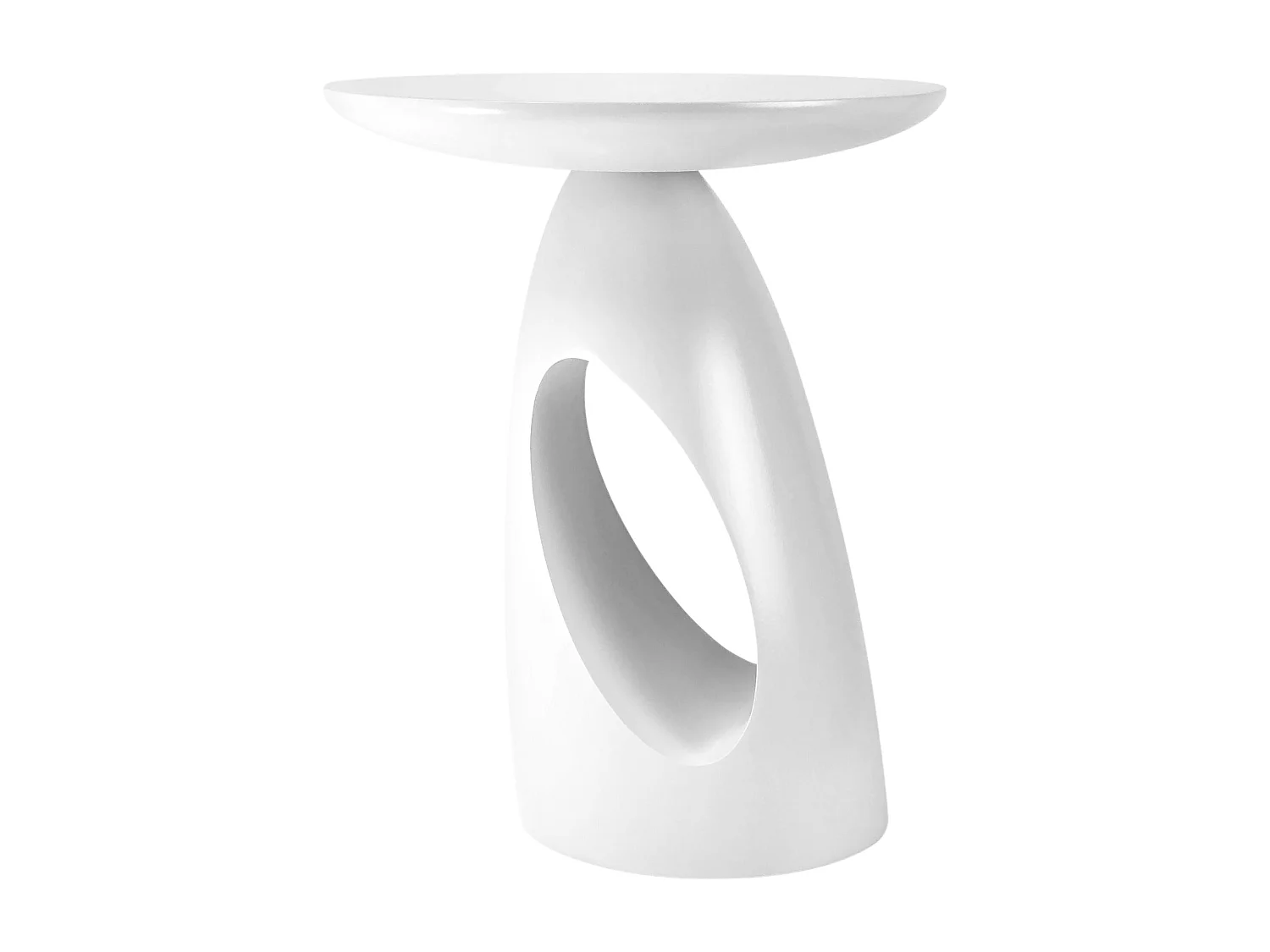 Beistelltisch Island, ovaler tischplatte, buche - lackiert, vollflächiges weiß (ral 9003)