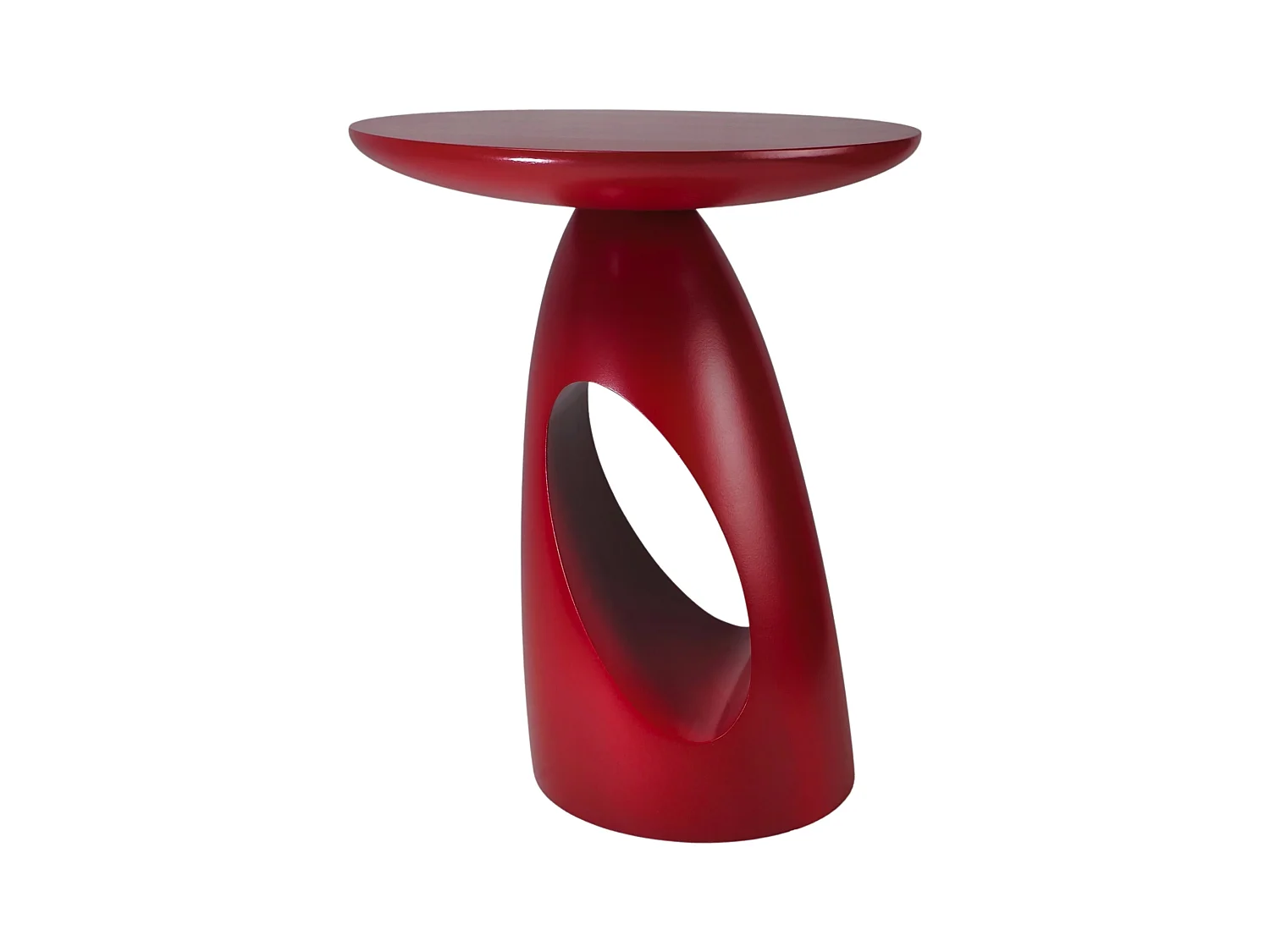 Table d'appoint / Table de nuit en bois de hêtre Kayani Island, hauteur 40 cm / Bordeaux