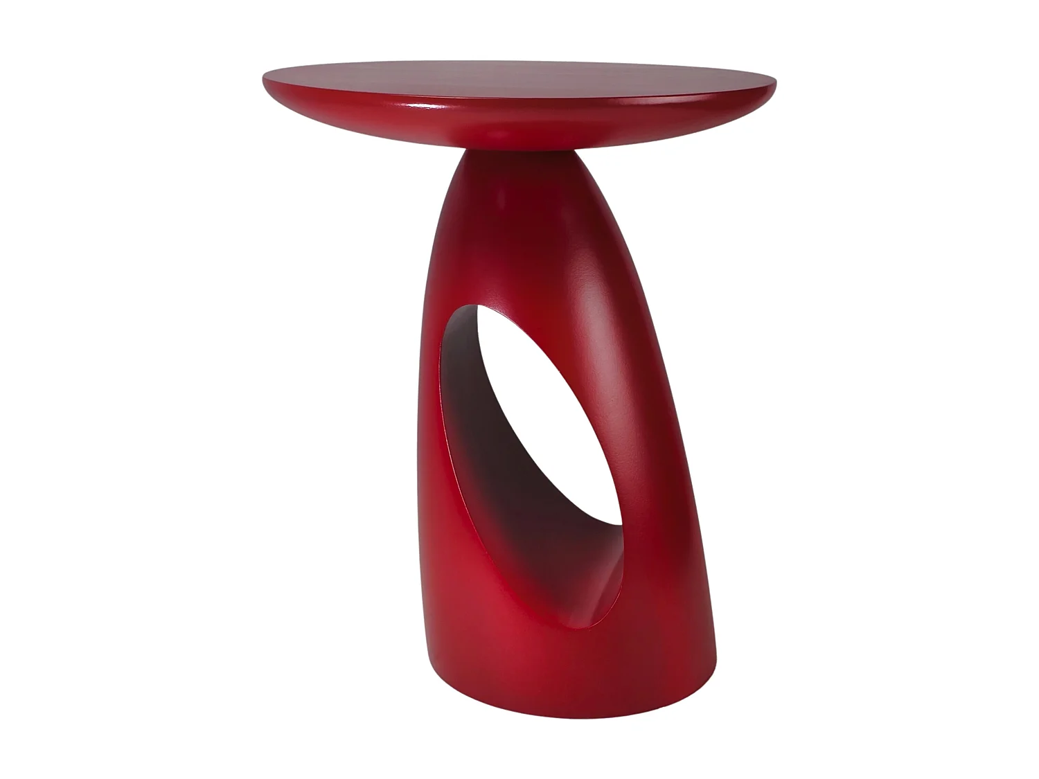 Beistelltisch Island, ovaler tischplatte, buche - lackiert, rot