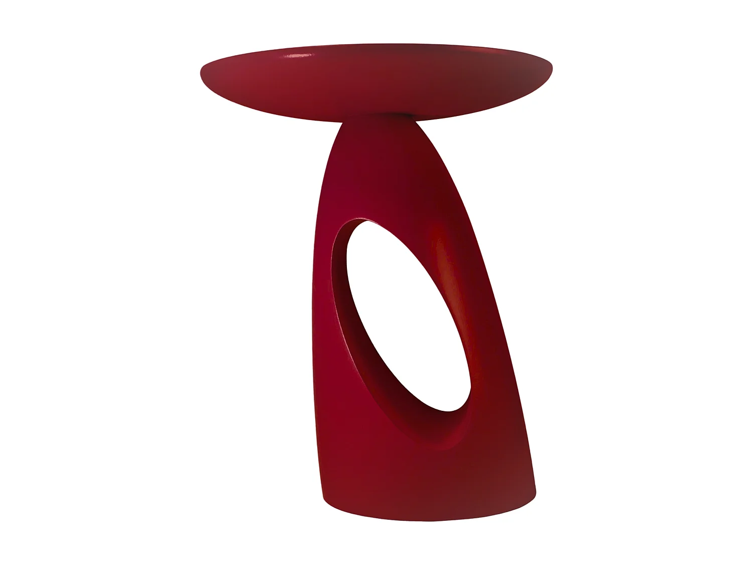 Beistelltisch Island, ovaler tischplatte, buche - lackiert, rot