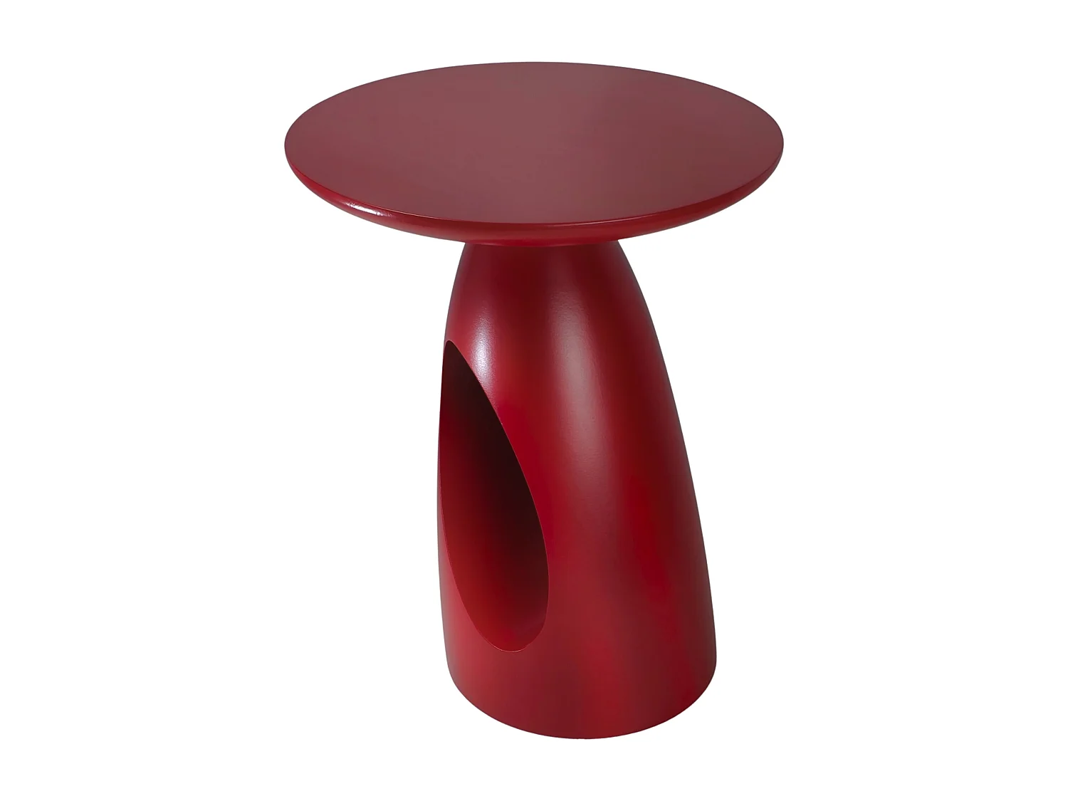 Beistelltisch Island, ovaler tischplatte, buche - lackiert, rot