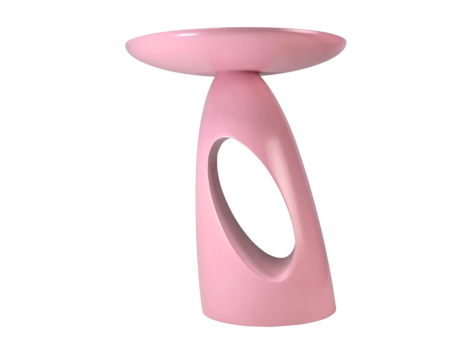 Beistelltisch Island, ovaler tischplatte, buche - lackiert, hellrosa