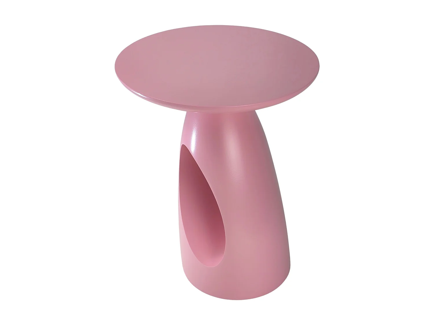 Beistelltisch Island, ovaler tischplatte, buche - lackiert, hellrosa