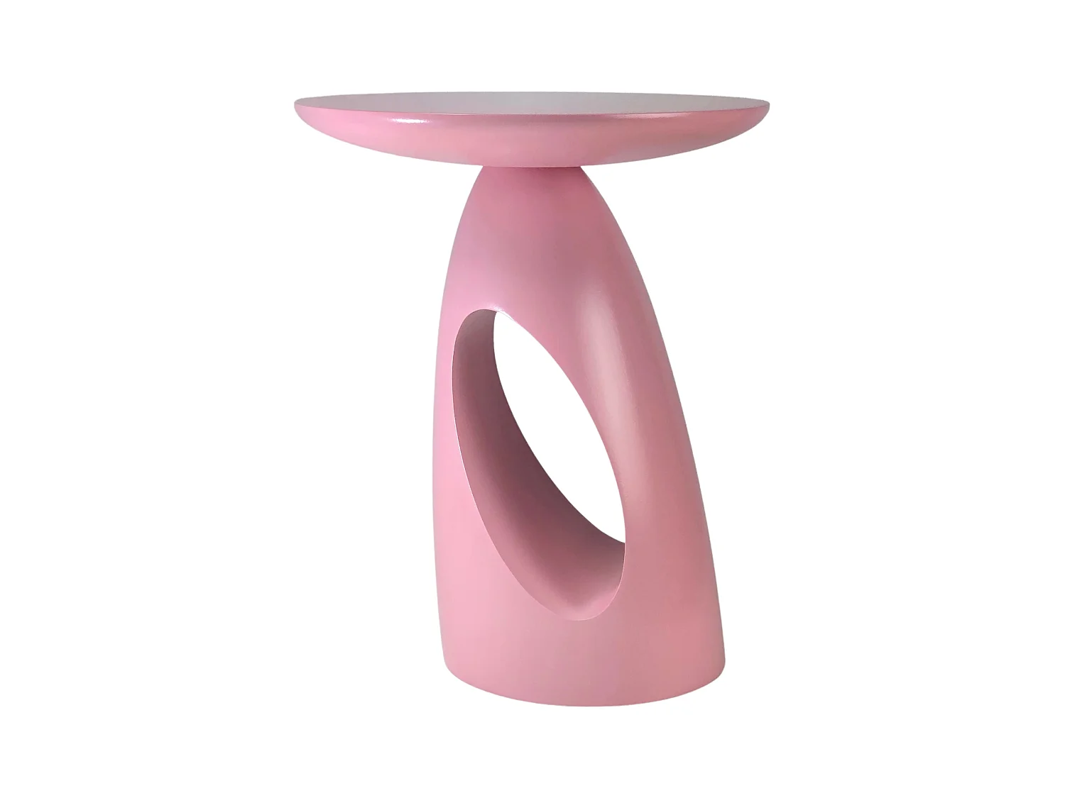 Table d'appoint / Table de nuit en bois de hêtre Kayani Island, hauteur 40 cm / Rose poudré