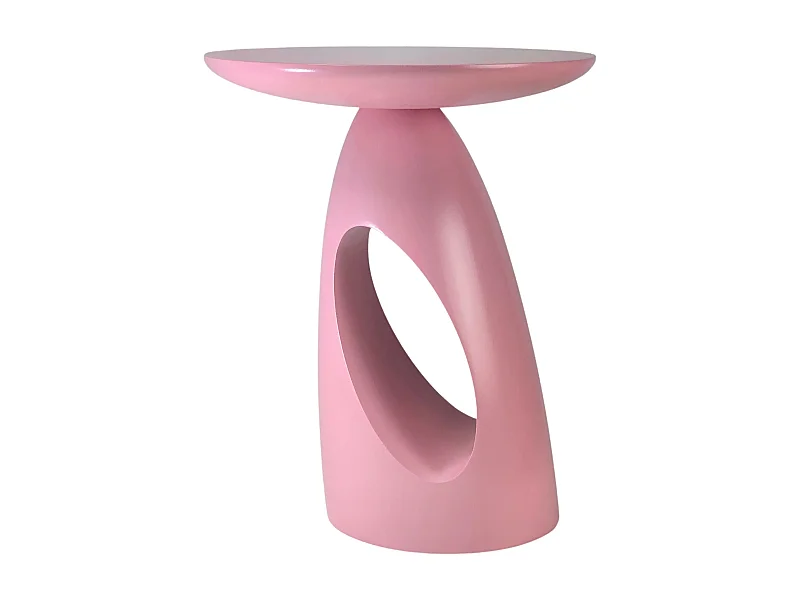 Table d'appoint / Table de nuit en bois de hêtre Kayani Island, hauteur 40 cm / Rose poudré