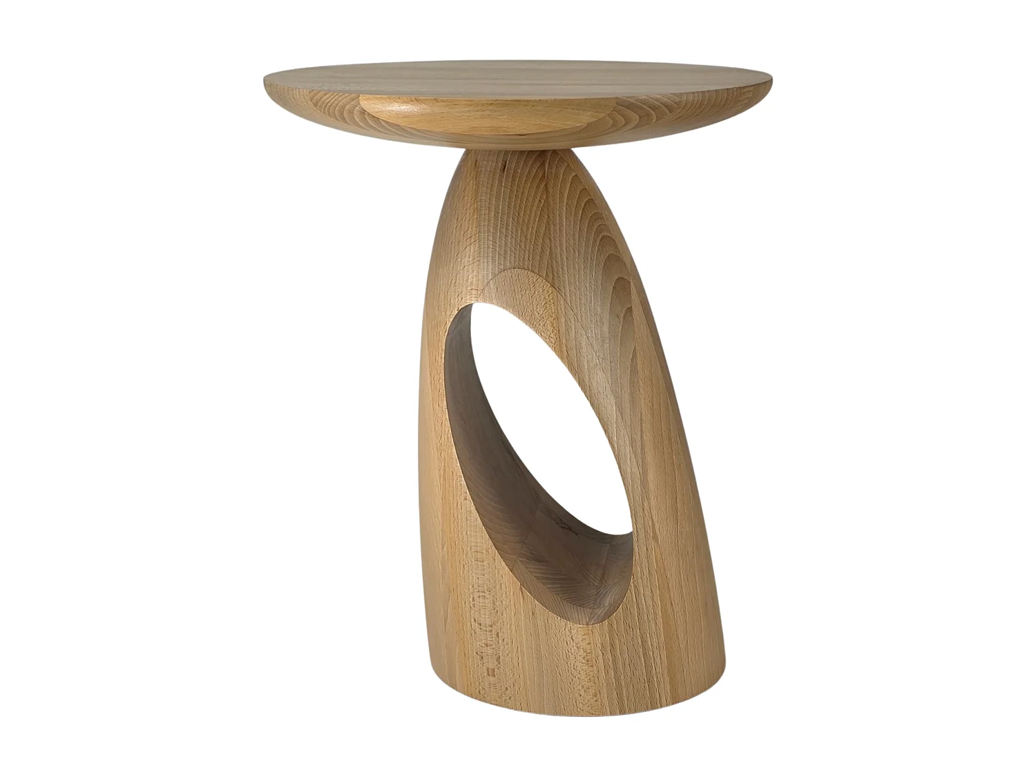 Beistelltisch Island, ovaler tischplatte, buche - lackiert, naturfarben