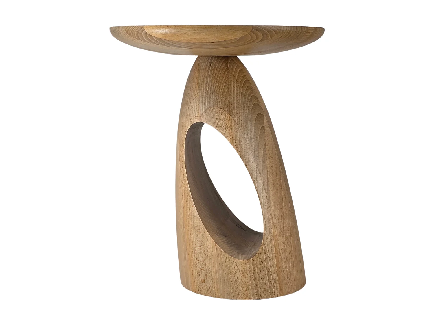 Beistelltisch Island, ovaler tischplatte, buche - lackiert, naturfarben