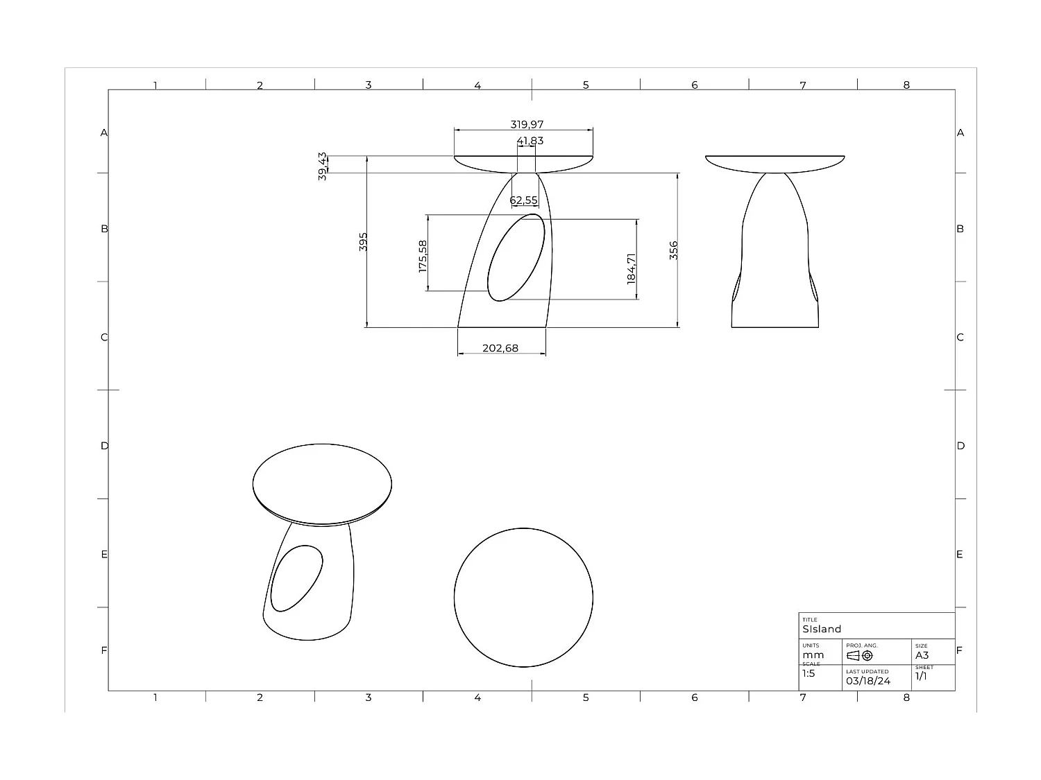 Table d'appoint / Table de nuit en bois de hêtre Kayani Island, hauteur 40 cm / Naturelle