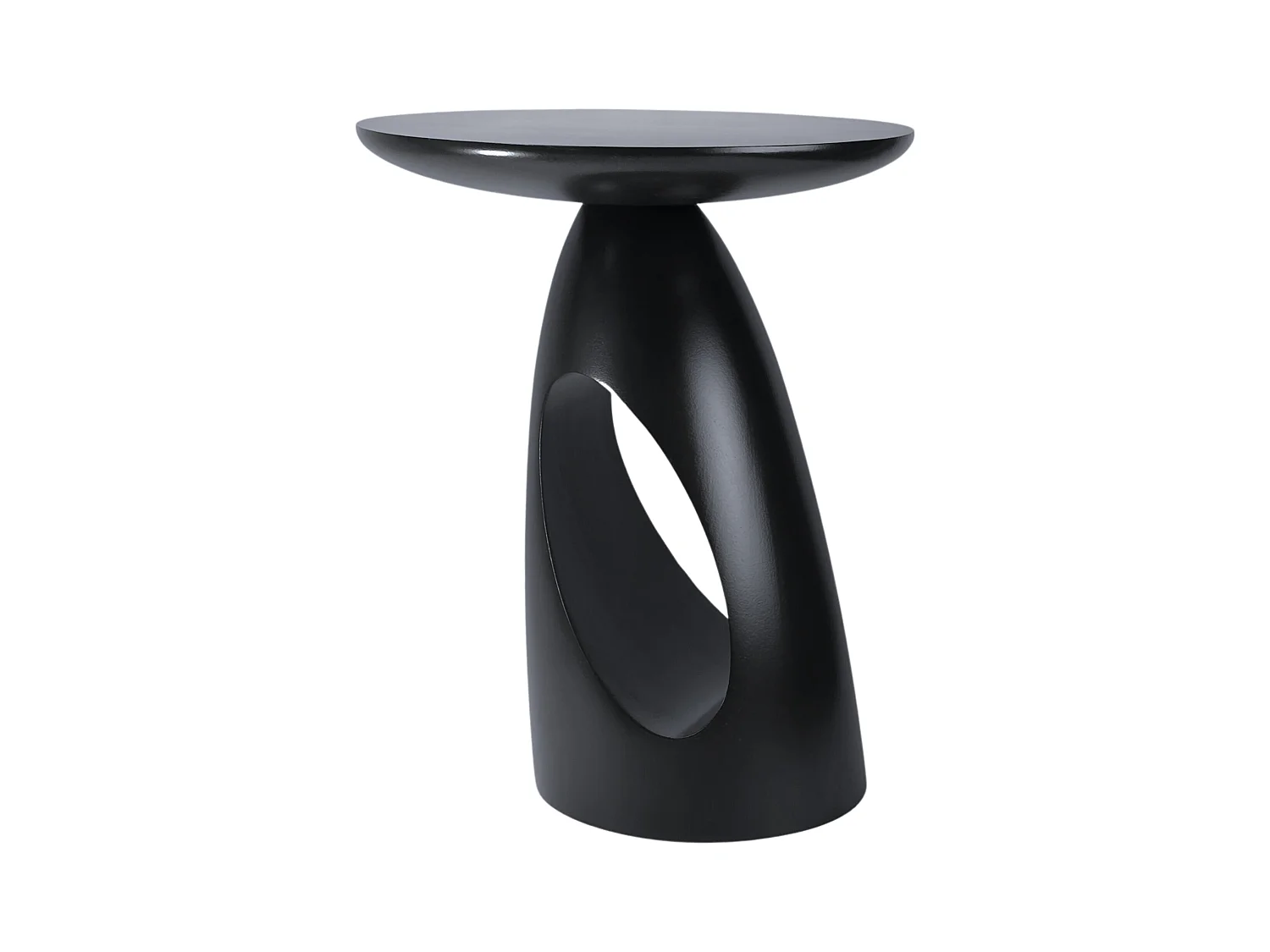 Table d'appoint / Table de nuit en bois de hêtre Kayani Island, hauteur 40 cm / Noire