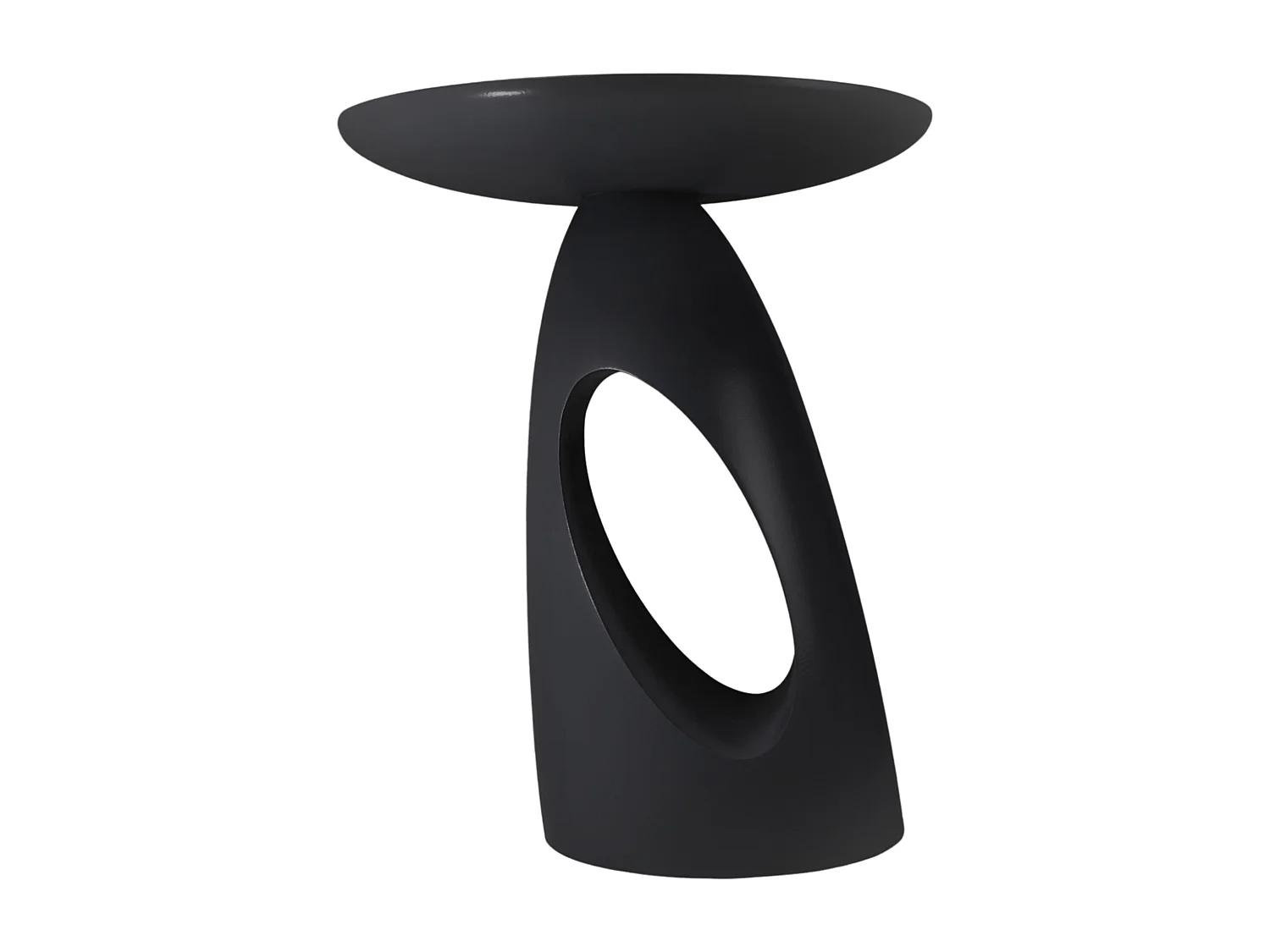 Beistelltisch Island, ovaler tischplatte, buche - lackiert, schwarz