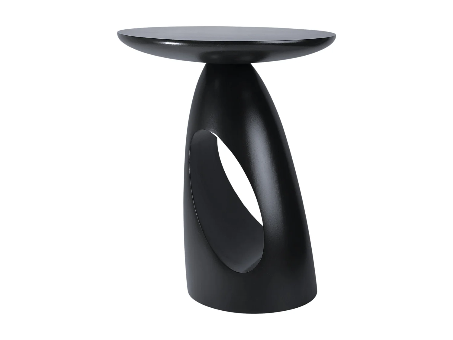 Table d'appoint / Table de nuit en bois de hêtre Kayani Island, hauteur 40 cm / Noire
