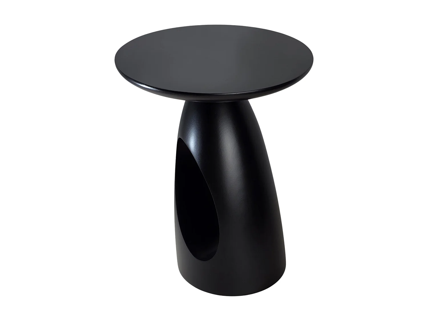 Table d'appoint / Table de nuit en bois de hêtre Kayani Island, hauteur 40 cm / Noire