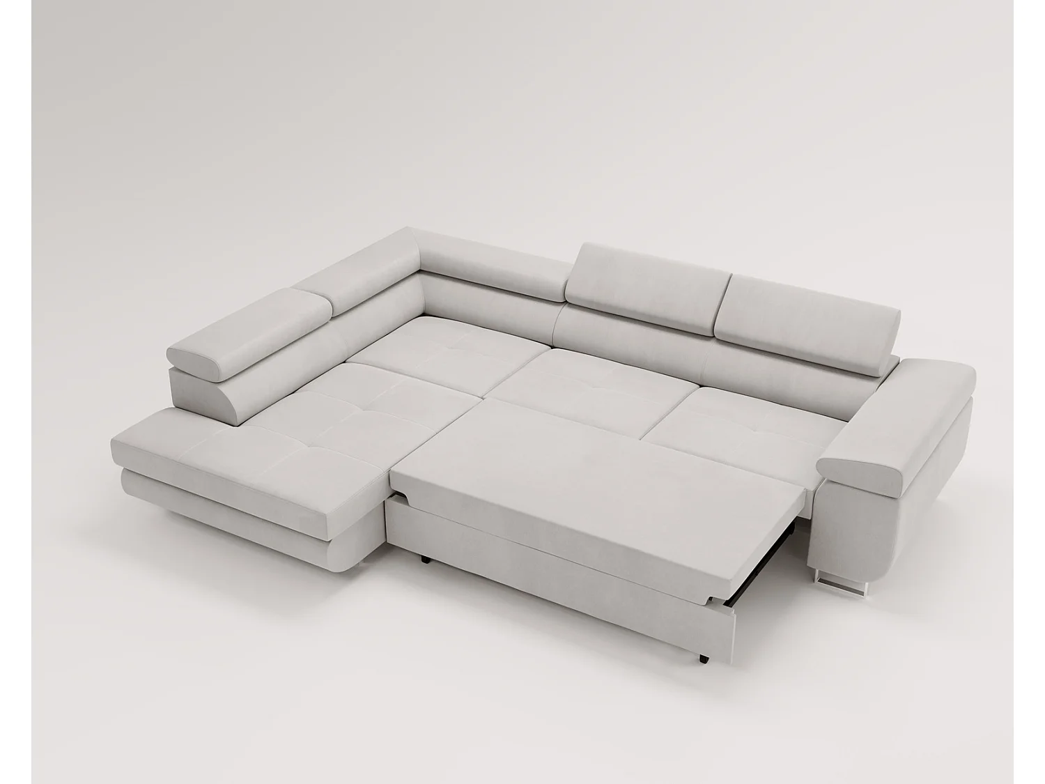 Emporius Sorlo Links Ecksofa mit Schlaffunktion - Eckcouch mit Bettkasten, Sofa L-Form Schwarz (Amor Velvet 4322)