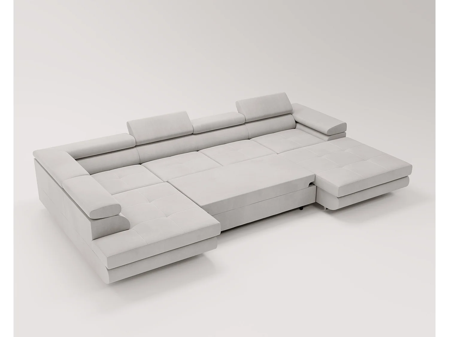 Emporius Sorlo U Gauche Canapé d'angle Convertible, Canapé avec Coffre de Rangement, têtières réglables - Canapé d'angle U Gris foncé (Amor Velvet 4321)