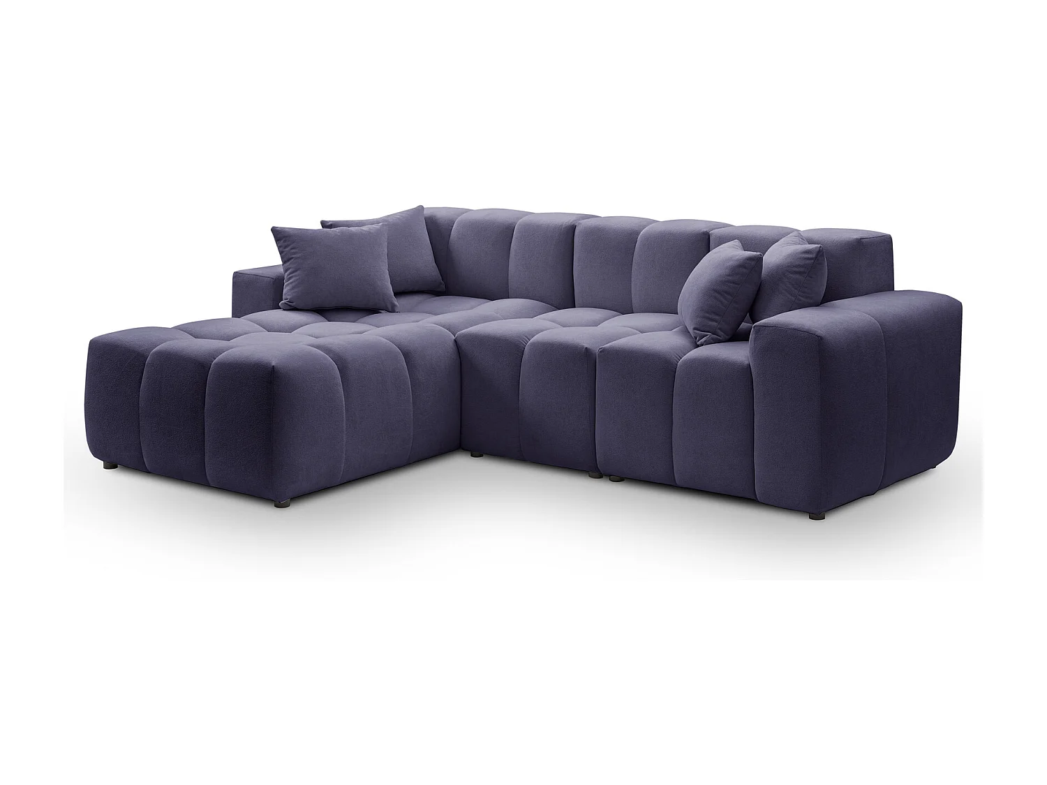 Emporius Napoli Gauche Canapé d'angle, Canapé  4 Places, Canapé d'angle 265x180 cm Bleu (Komodo 50)