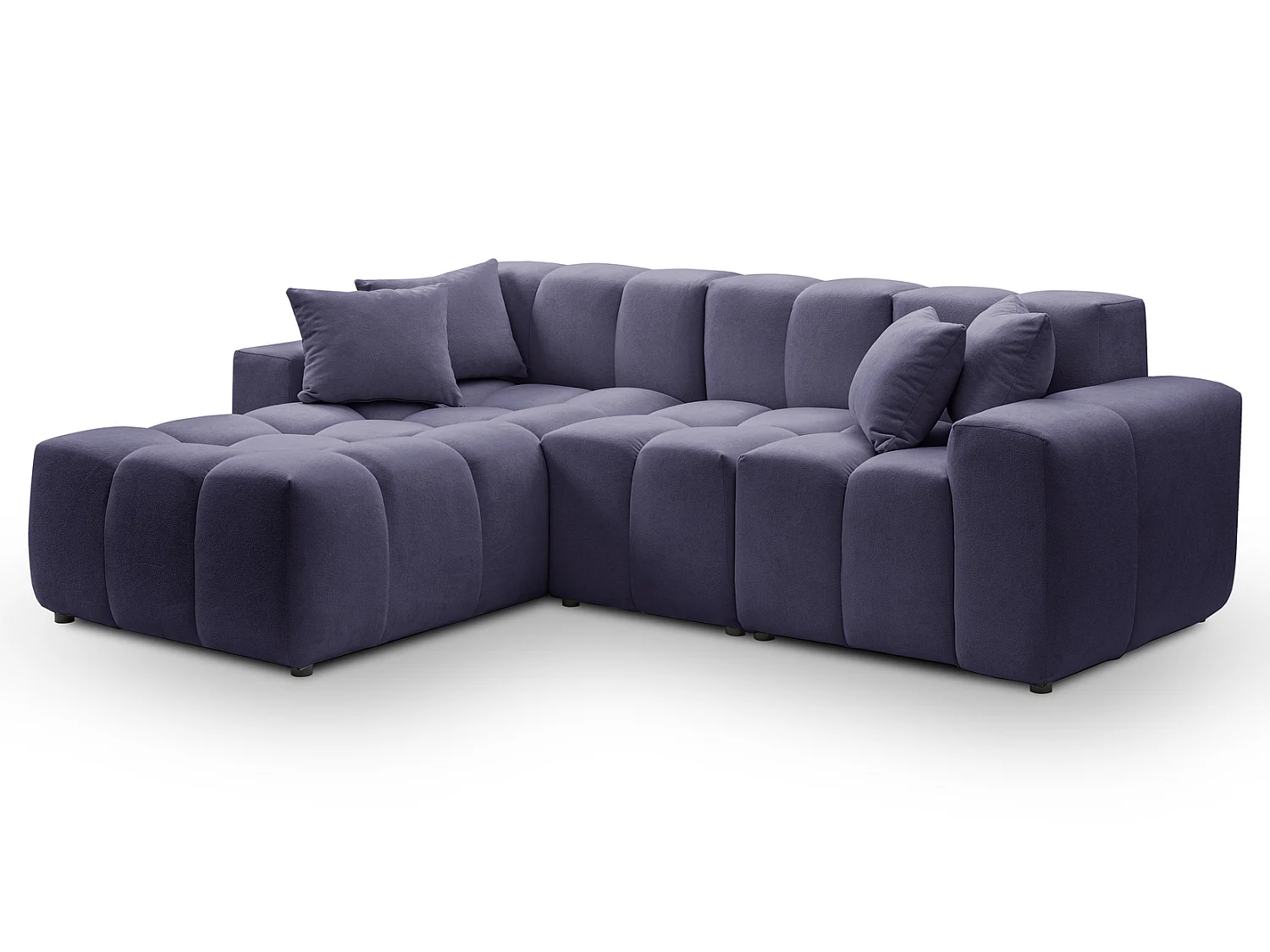 Hoekbank Napoli 265x180 cm, sofa, woonkamerbank, links, blauw