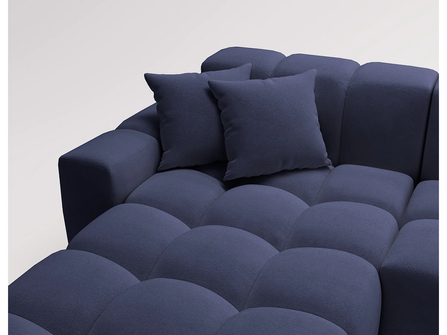 Hoekbank Napoli 265x180 cm, sofa, woonkamerbank, links, blauw