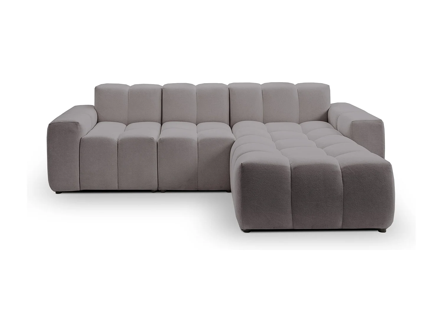 Emporius Napoli Droit Canapé d'angle, Canapé  4 Places, Canapé d'angle 265x180 cm Gris (Komodo 21)