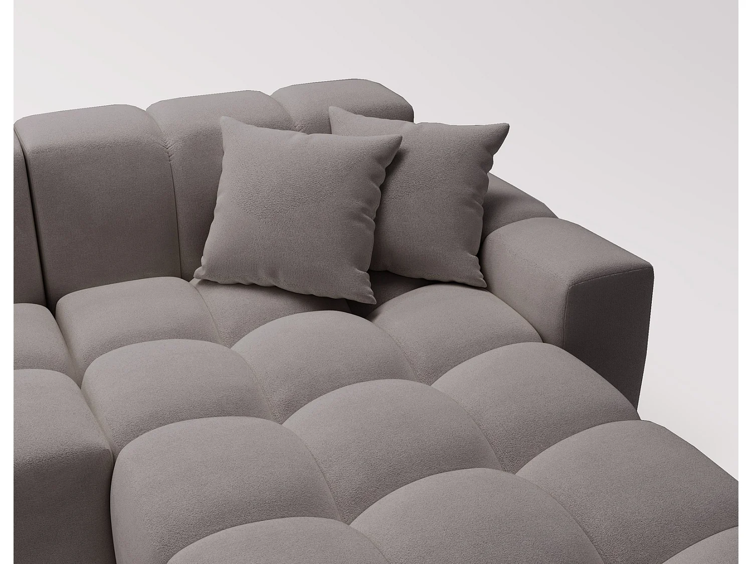 Hoekbank Napoli 265x180 cm, sofa, woonkamerbank, rechts, grijs
