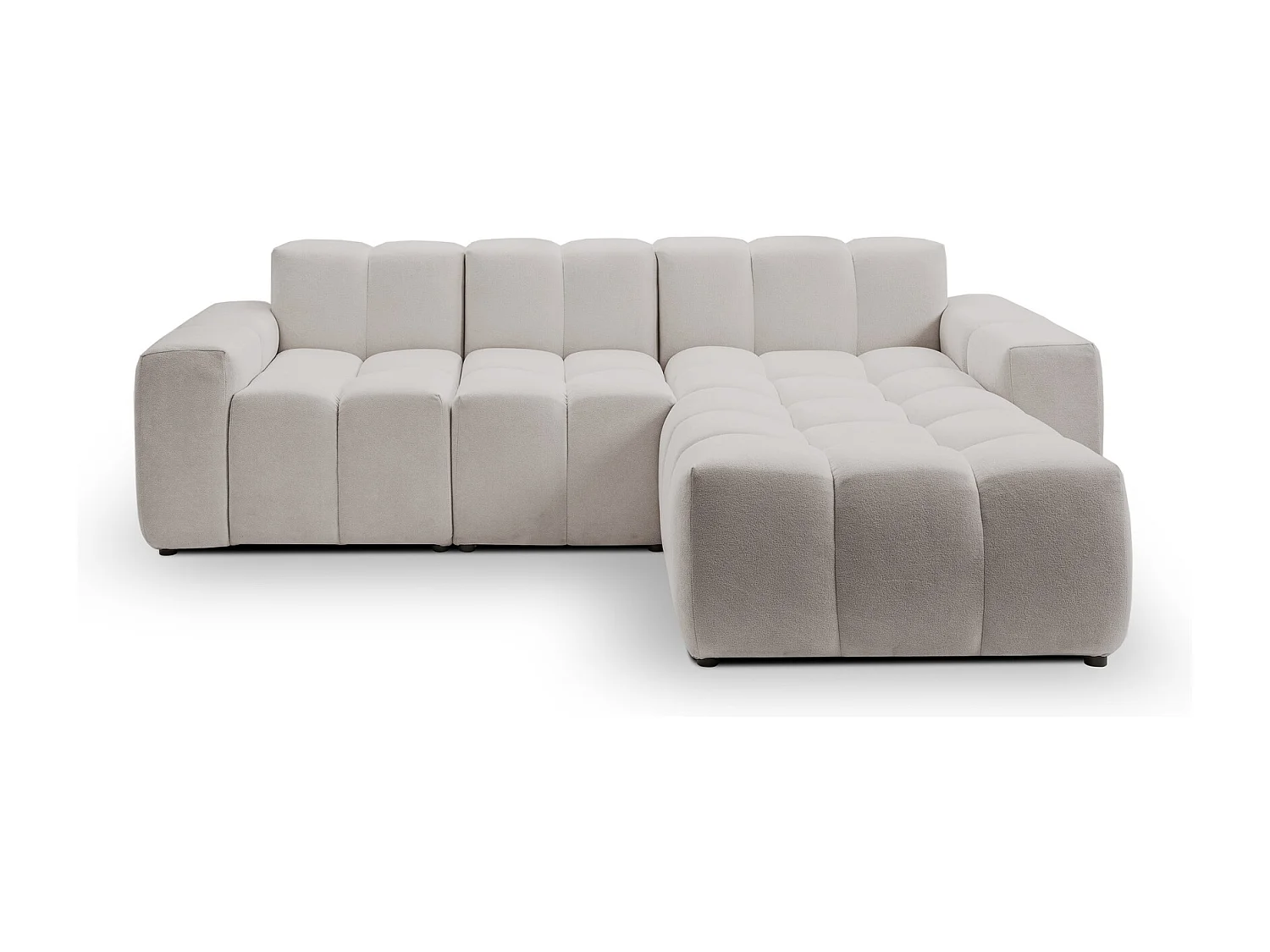 Emporius Napoli Droit Canapé d'angle, Canapé  4 Places, Canapé d'angle 265x180 cm Gris clair (Komodo 20)