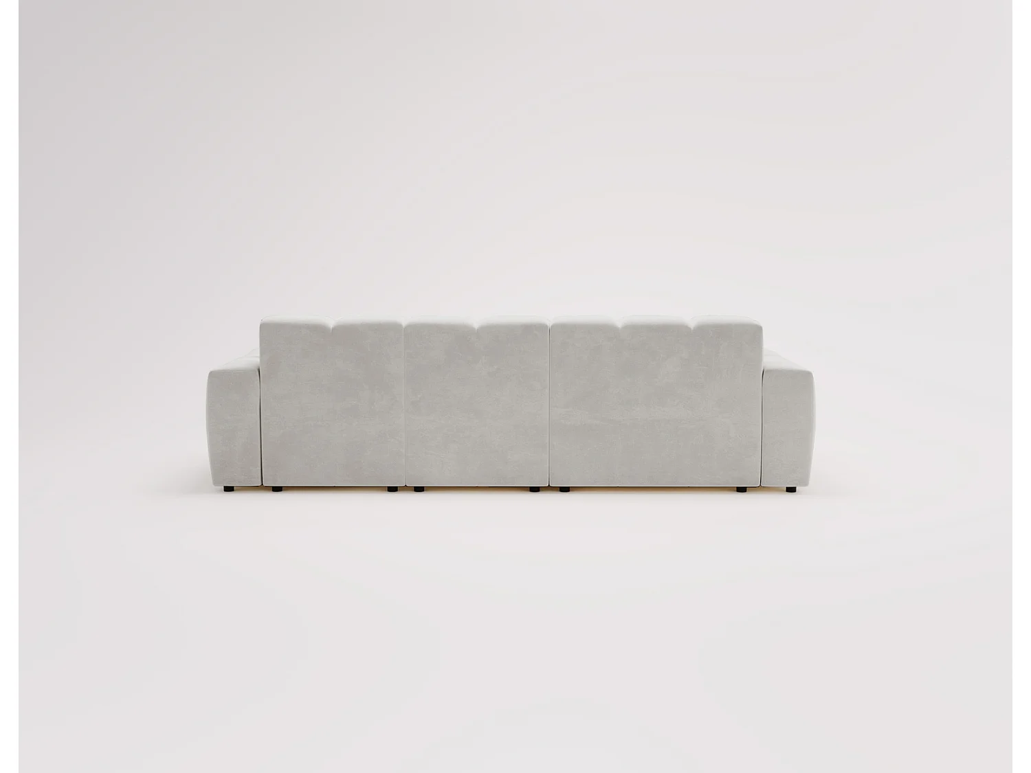Emporius Napoli Droit Canapé d'angle, Canapé  4 Places, Canapé d'angle 265x180 cm Gris clair (Komodo 20)