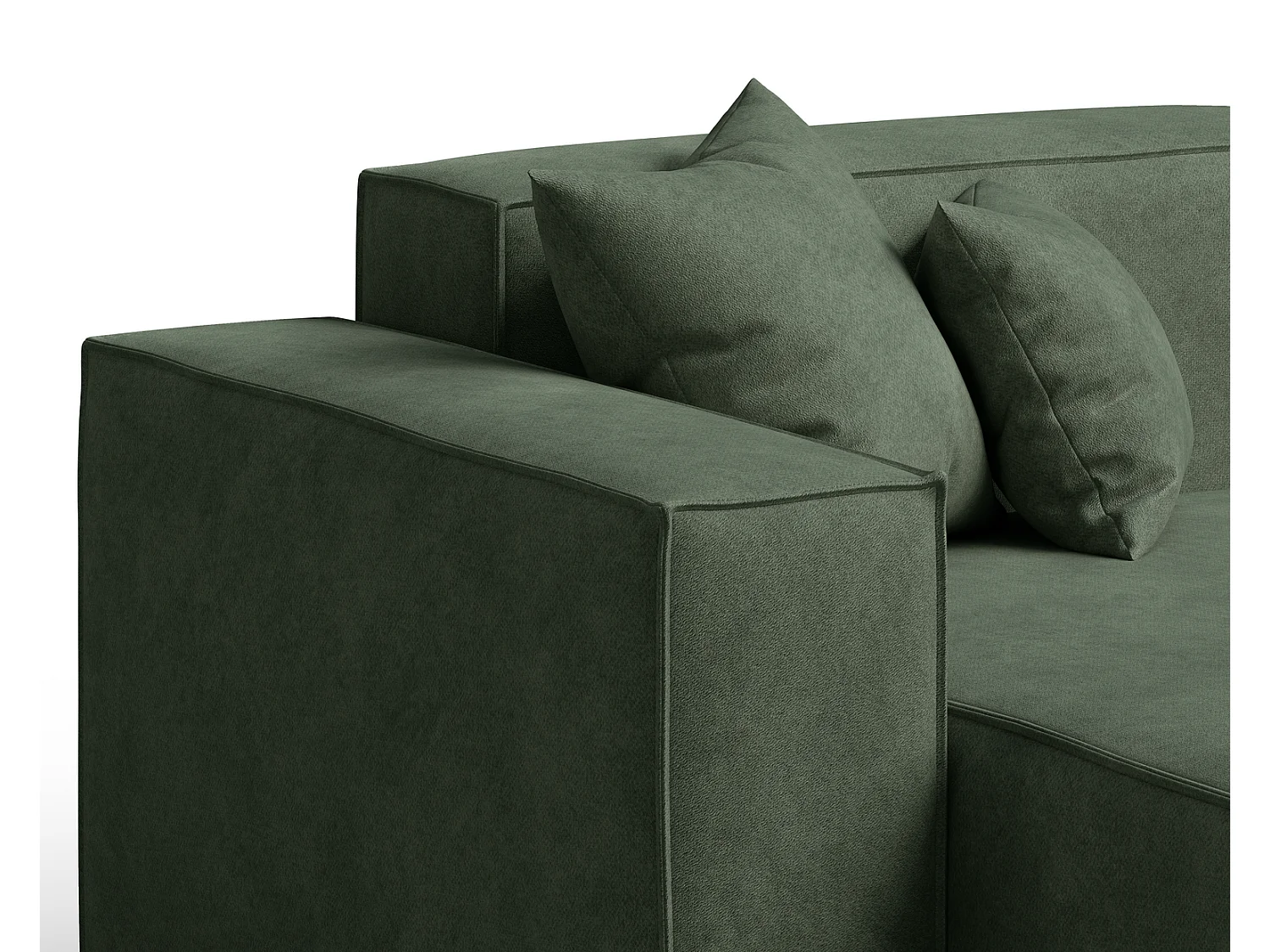 Canapé d'angle Figo, 265x180 cm, design moderne, gauche, vert