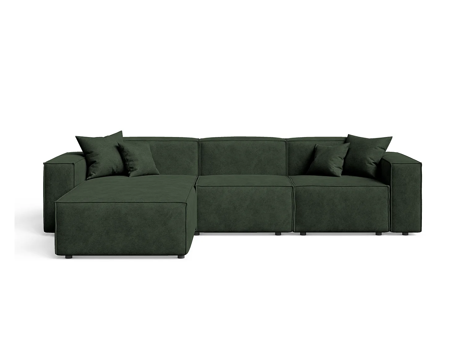 Canapé d'angle Figo, 265x180 cm, design moderne, gauche, vert