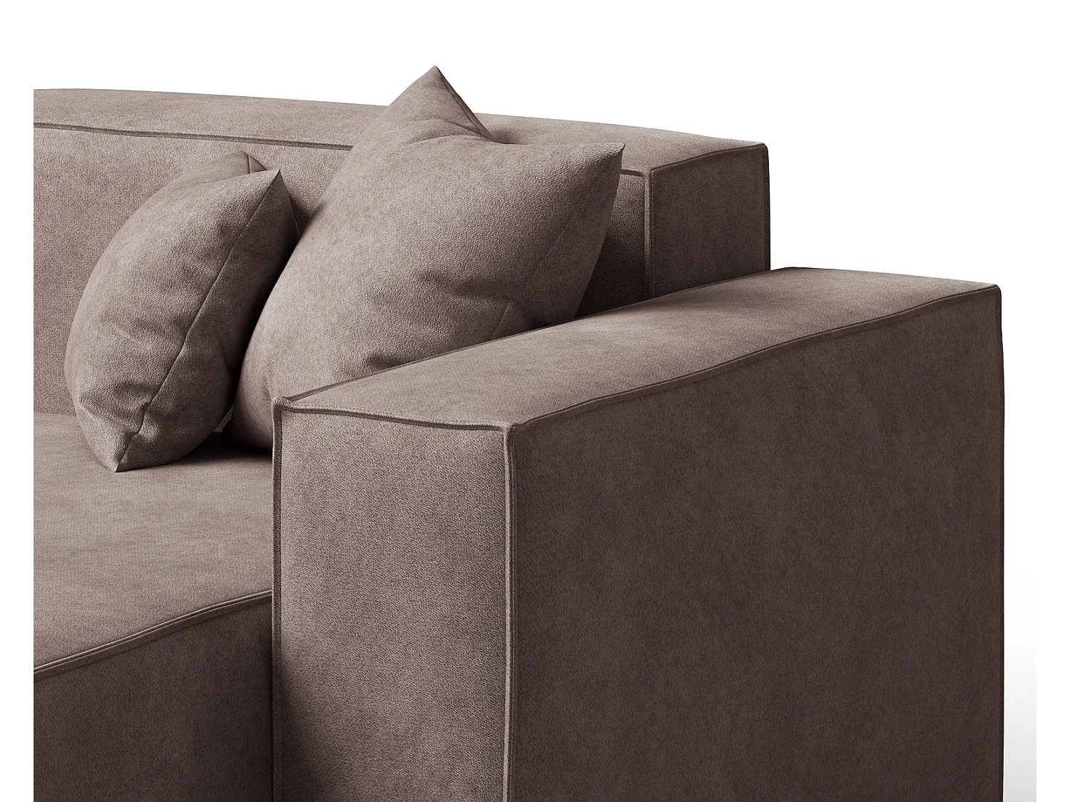 Canapé d'angle Figo, 265x180 cm, design moderne, droit, brun