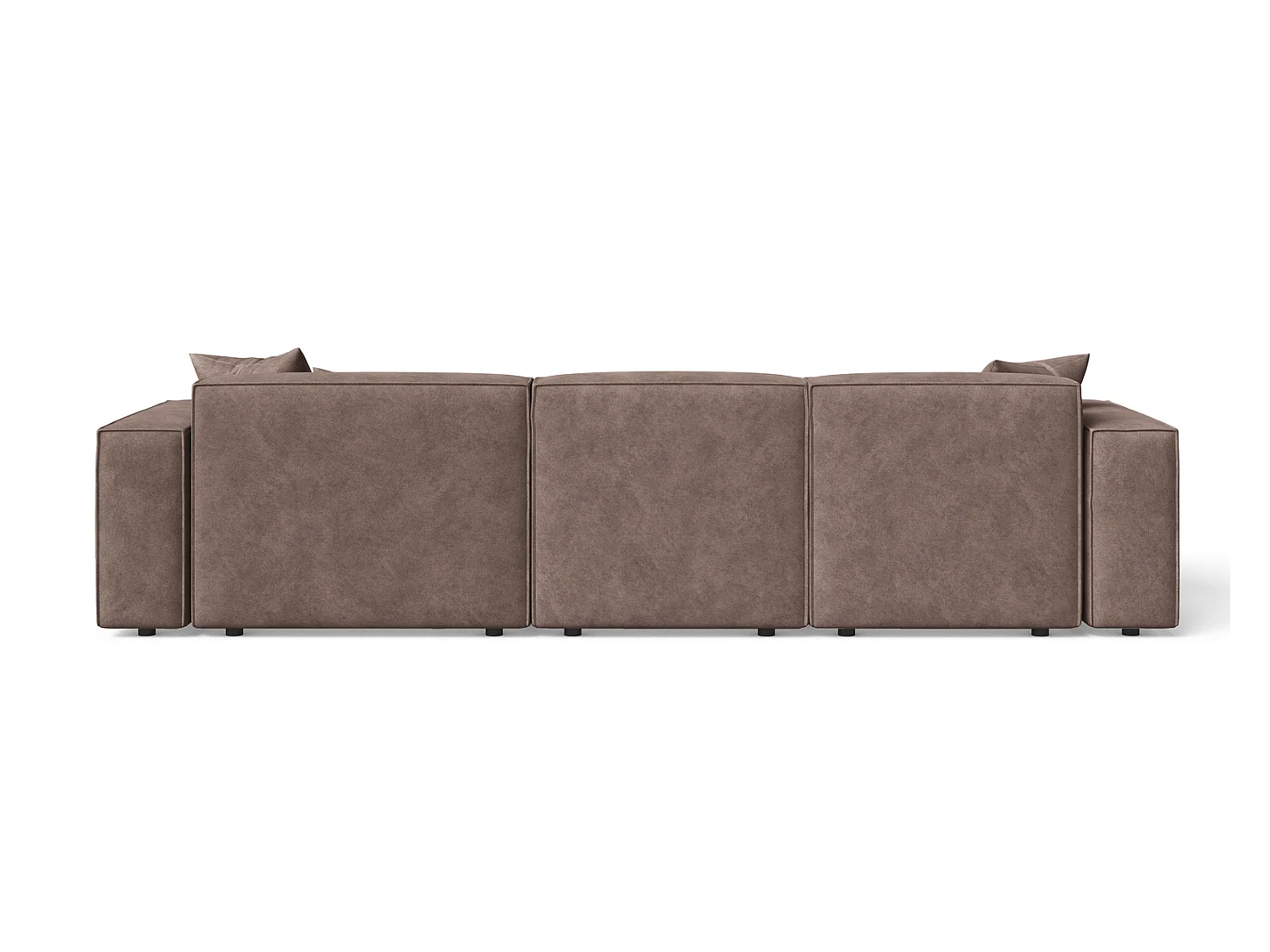 Canapé d'angle Figo, 265x180 cm, design moderne, droit, brun