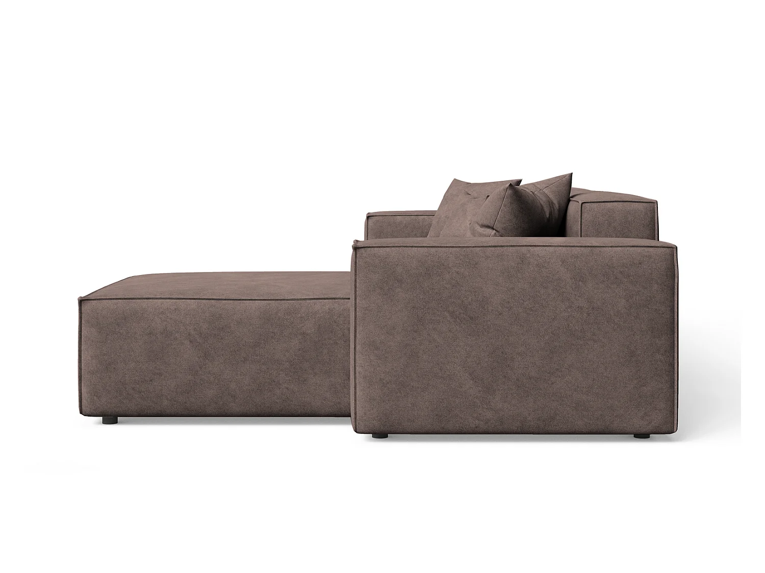 Canapé d'angle Figo, 265x180 cm, design moderne, droit, brun