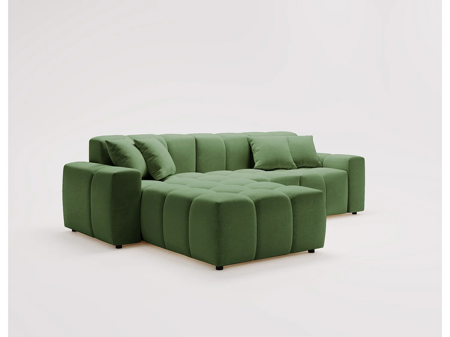 Emporius Napoli Gauche Canapé d'angle, Canapé  4 Places, Canapé d'angle 265x180 cm Vert (Komodo 61)