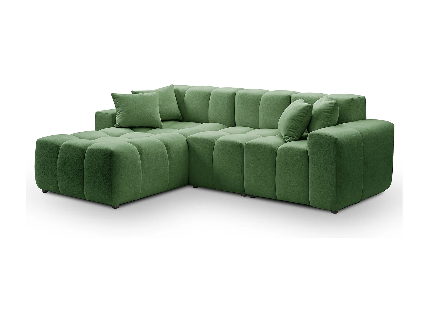 Emporius Napoli Gauche Canapé d'angle, Canapé  4 Places, Canapé d'angle 265x180 cm Vert (Komodo 61)