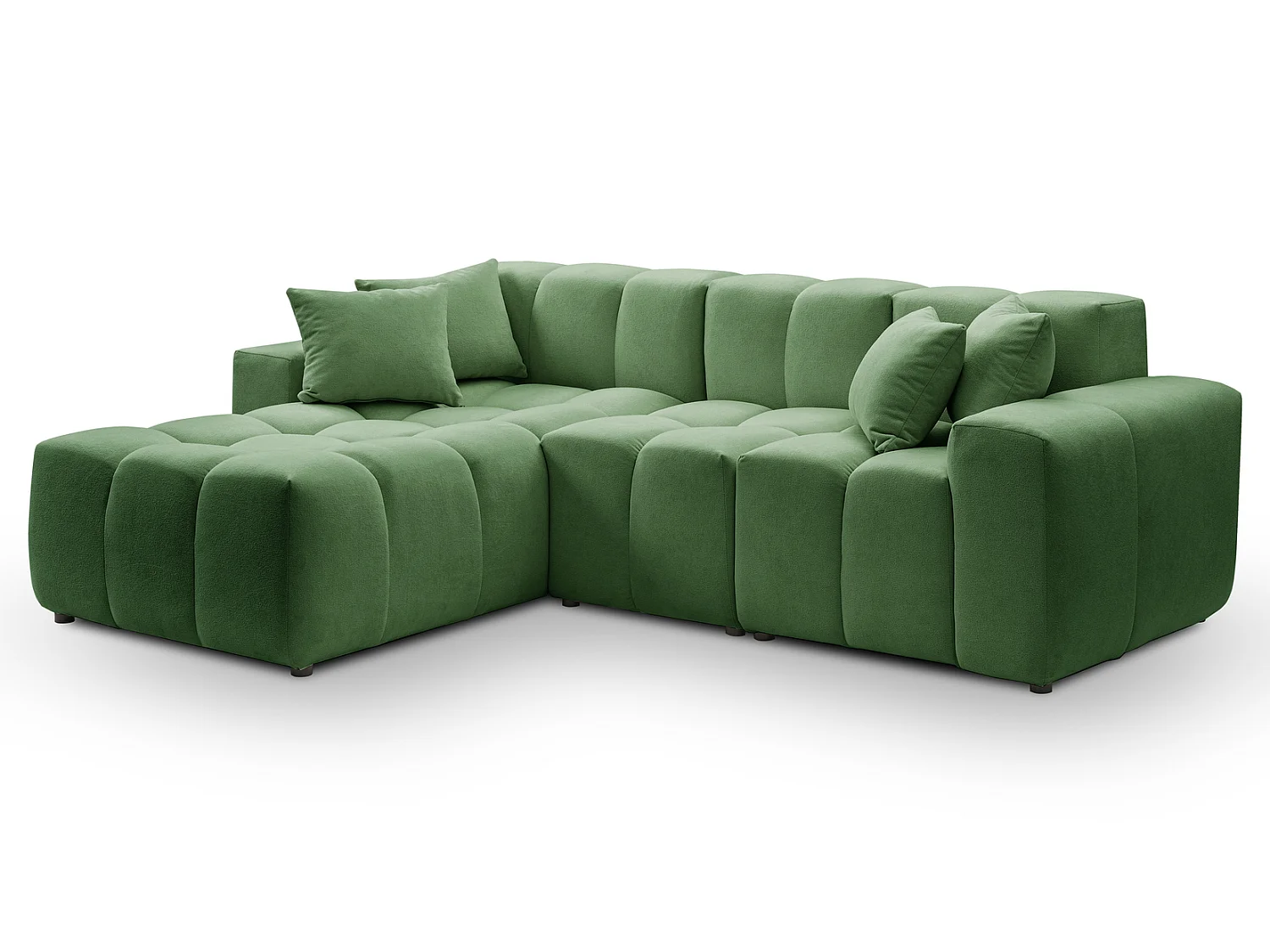 Hoekbank Napoli 265x180 cm, sofa, woonkamerbank, links, groen