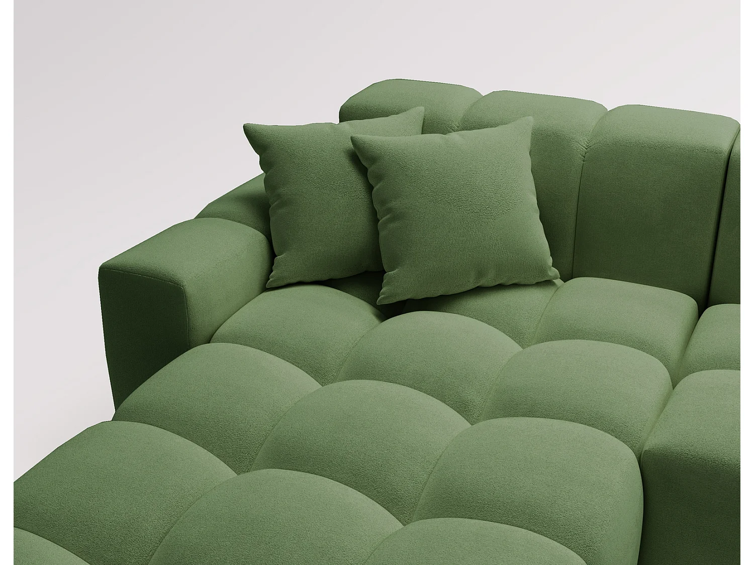 Hoekbank Napoli 265x180 cm, sofa, woonkamerbank, links, groen