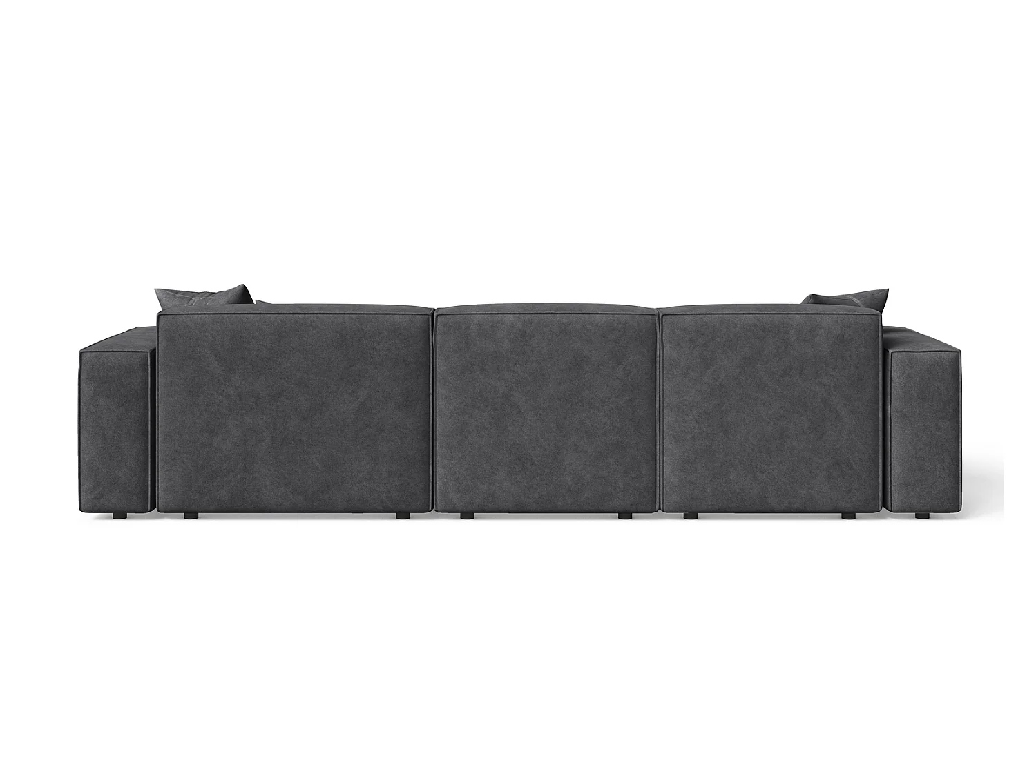 Canapé d'angle Figo, 265x180 cm, design moderne, droit, gris foncé