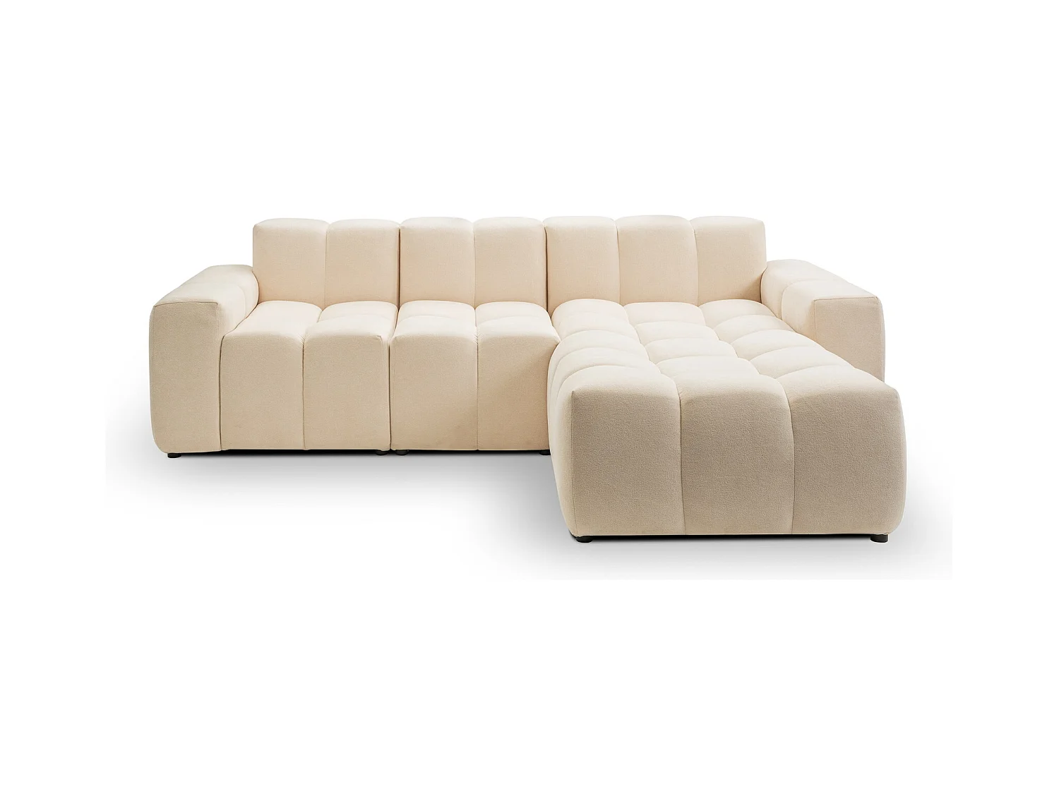 Emporius Napoli Droit Canapé d'angle, Canapé  4 Places, Canapé d'angle 265x180 cm Beige (Komodo 11)
