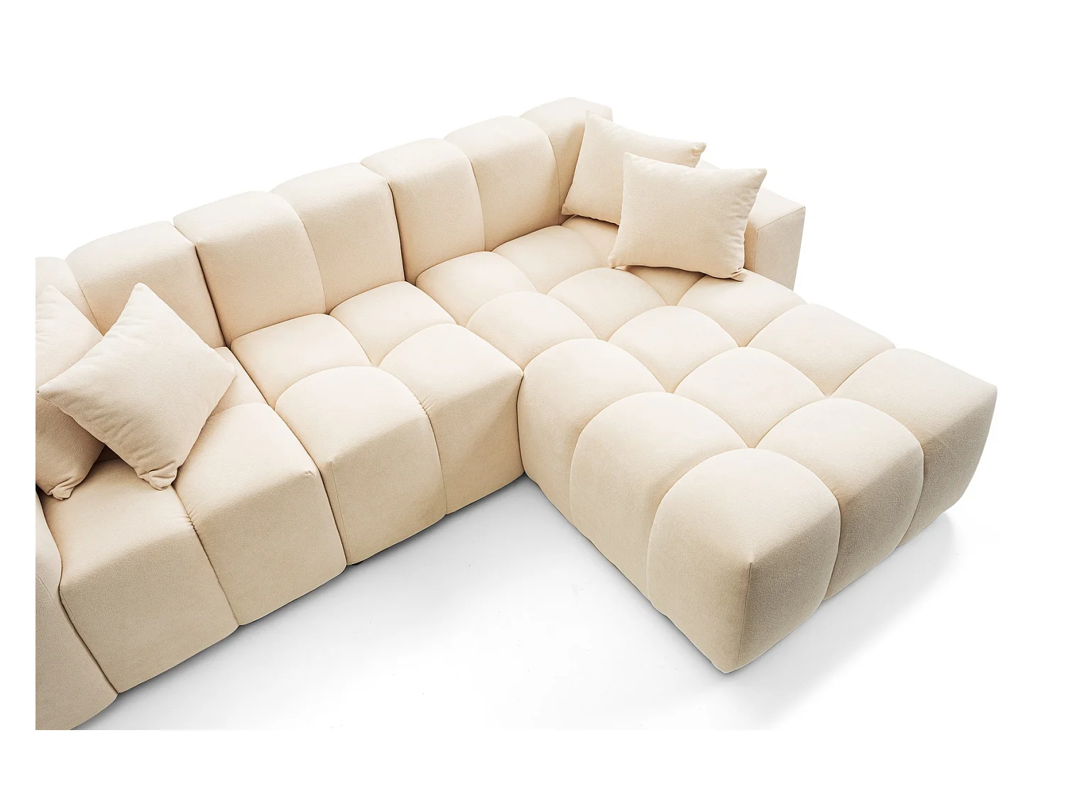 Emporius Napoli Droit Canapé d'angle, Canapé  4 Places, Canapé d'angle 265x180 cm Beige (Komodo 11)