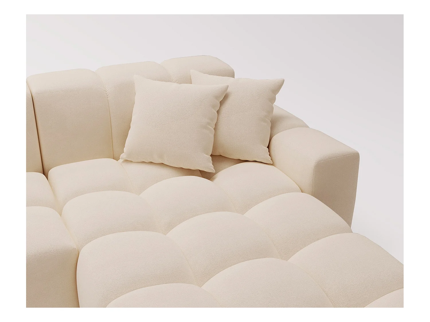 Emporius Napoli Droit Canapé d'angle, Canapé  4 Places, Canapé d'angle 265x180 cm Beige (Komodo 11)