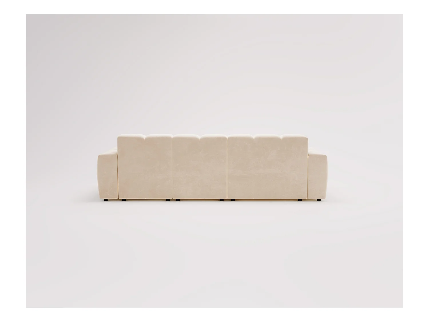 Emporius Napoli Droit Canapé d'angle, Canapé  4 Places, Canapé d'angle 265x180 cm Beige (Komodo 11)