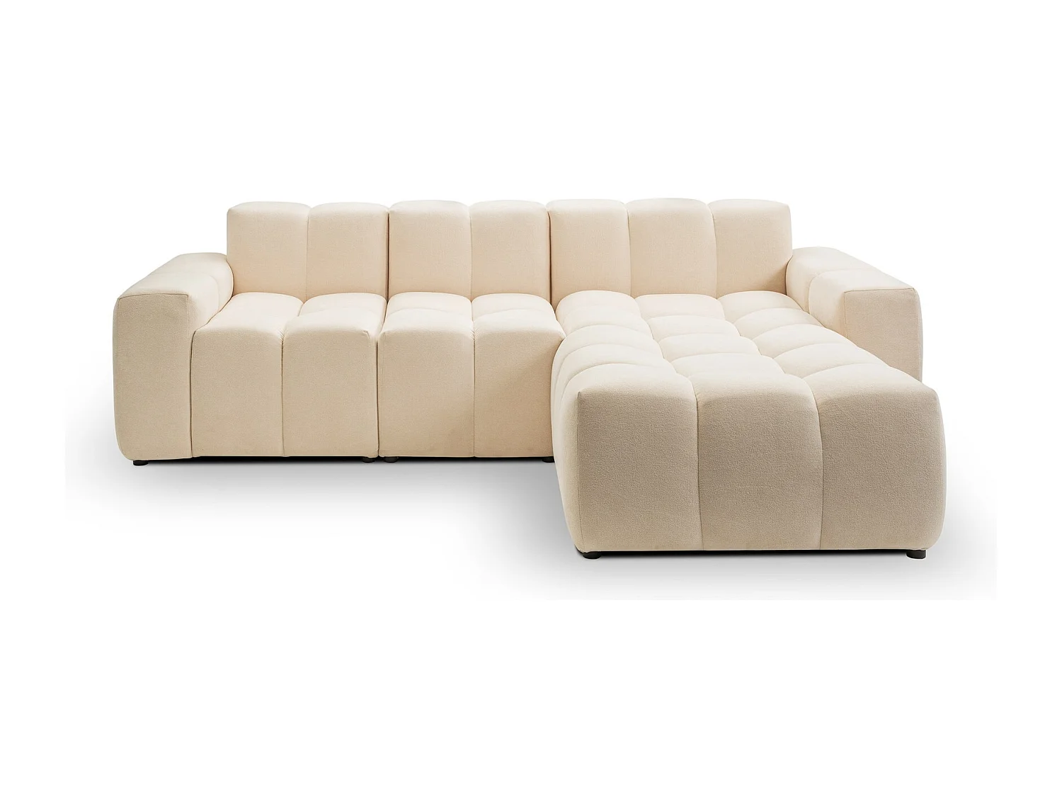 Emporius Napoli Droit Canapé d'angle, Canapé  4 Places, Canapé d'angle 265x180 cm Beige (Komodo 11)