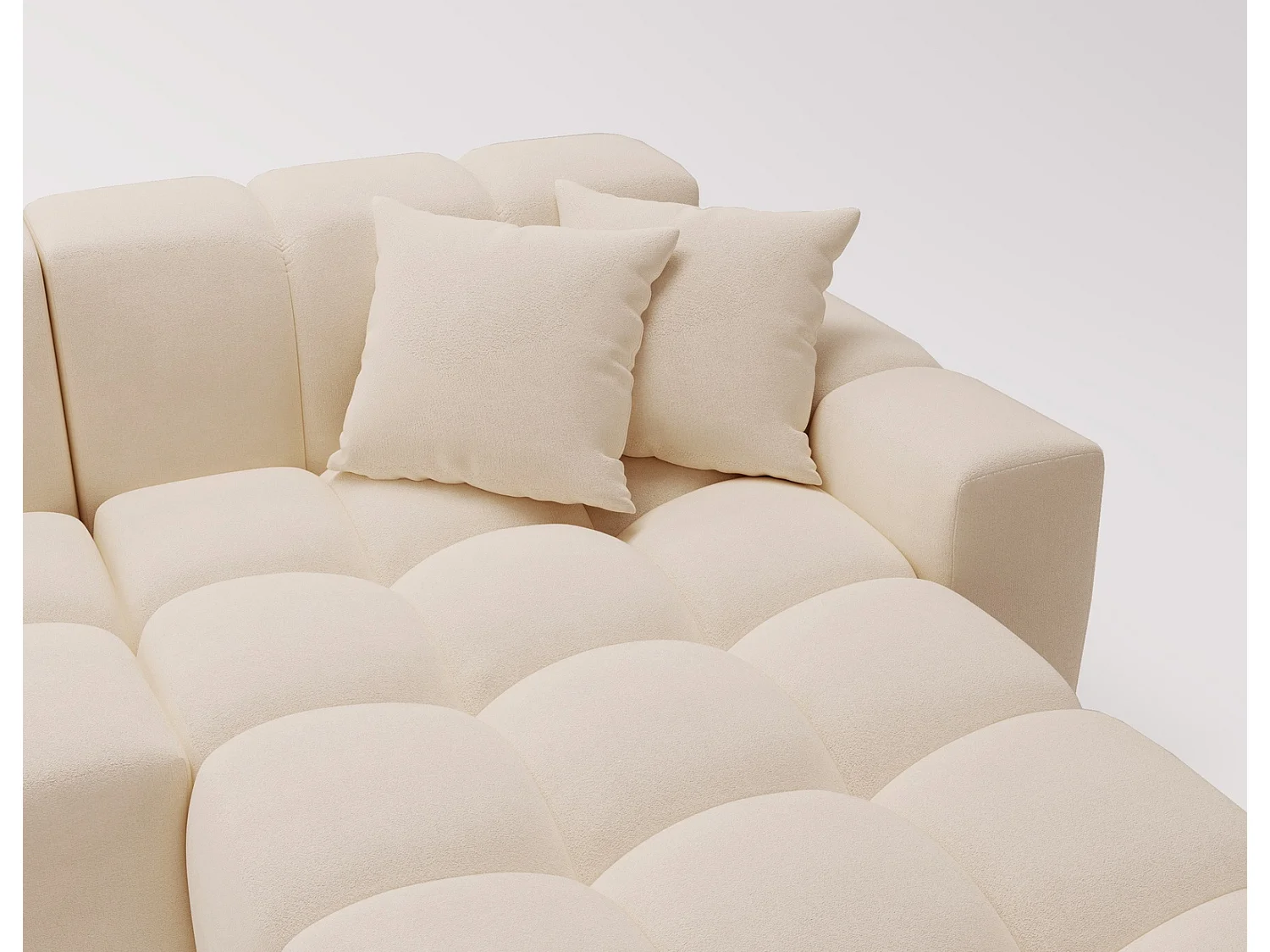 Emporius Napoli Droit Canapé d'angle, Canapé  4 Places, Canapé d'angle 265x180 cm Beige (Komodo 11)